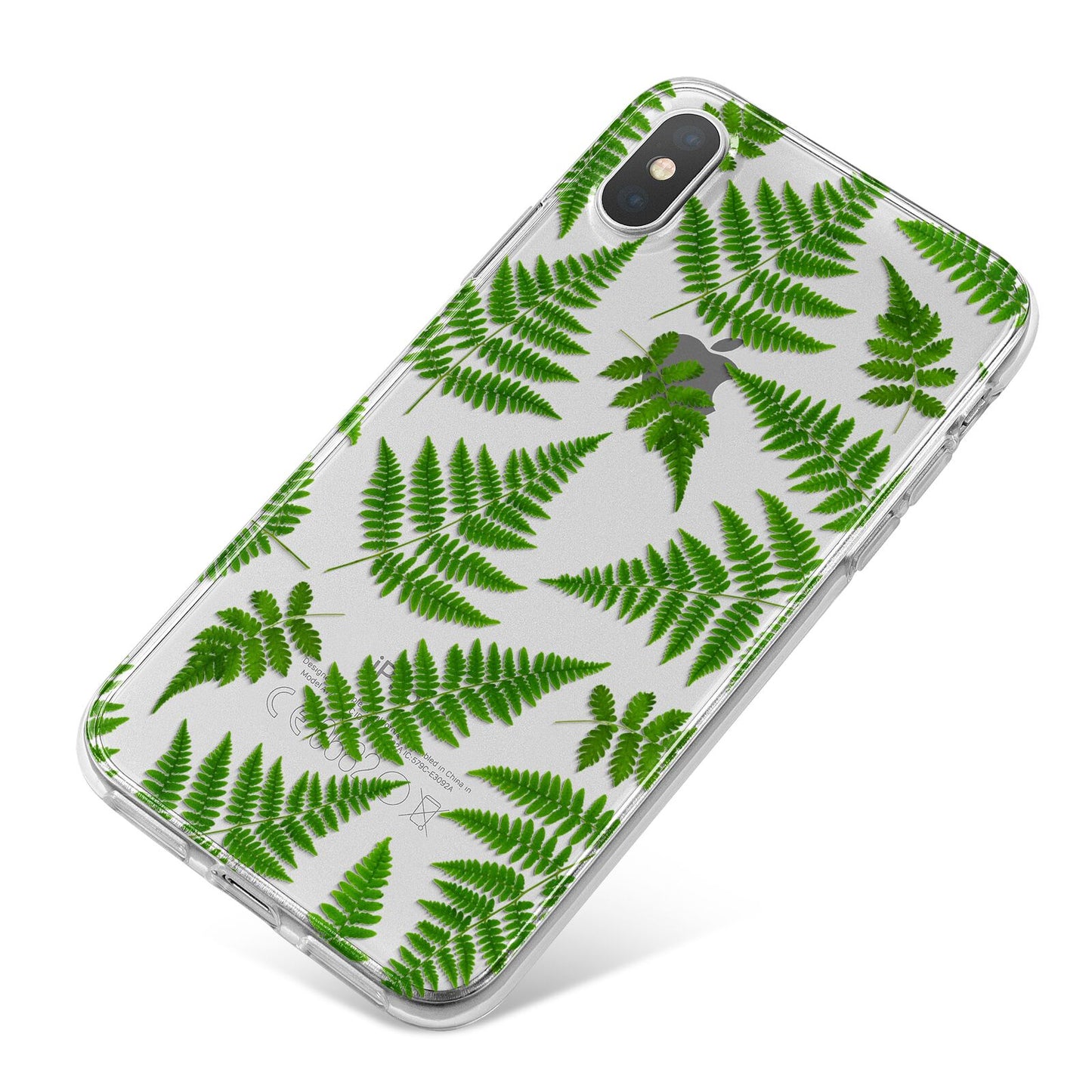 Fern Leaf iPhone X Bumper Case on Silver iPhone