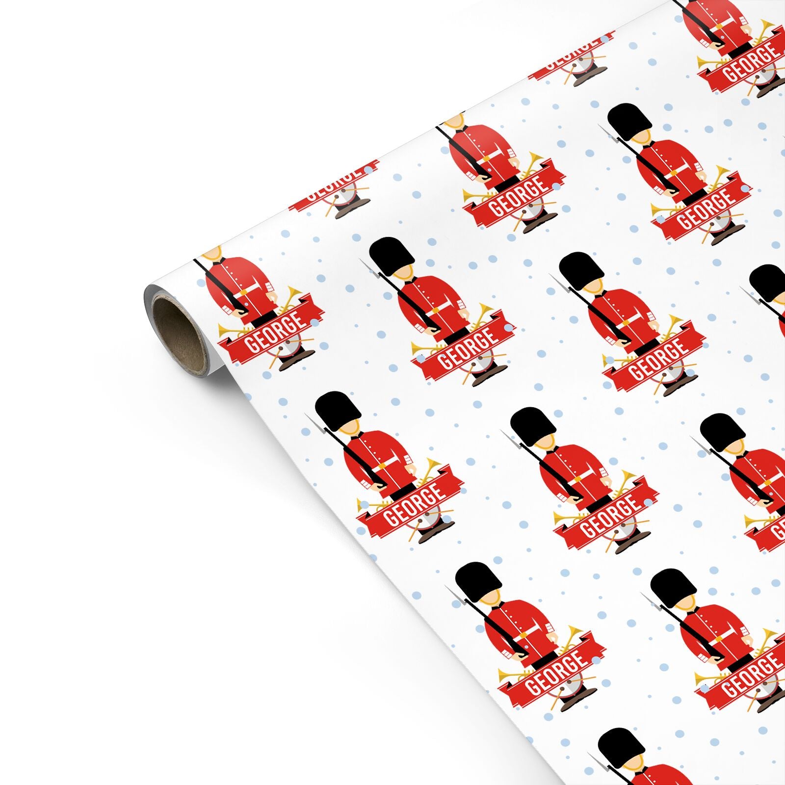 Festive British Guards with Name Personalised Gift Wrap