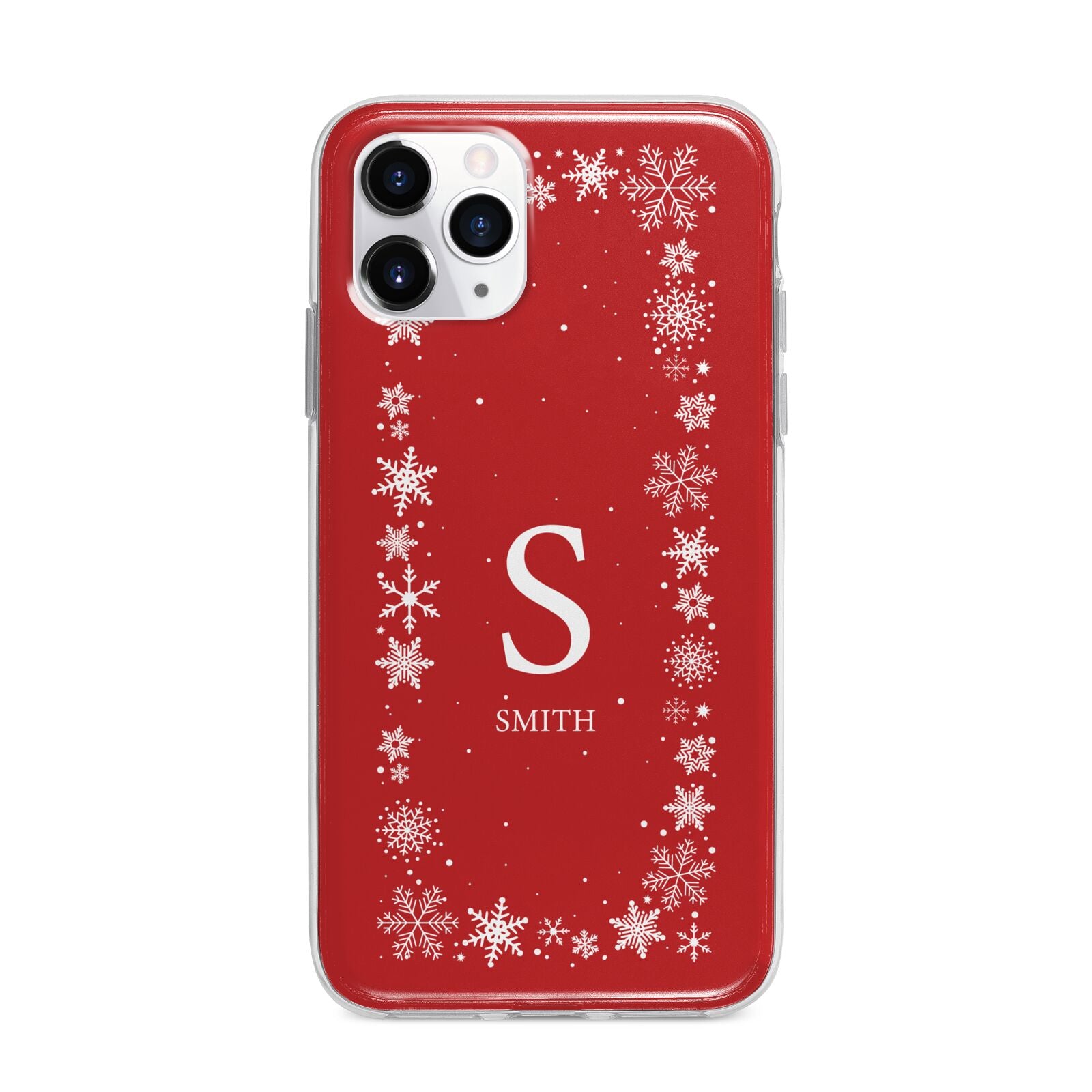 Festive Monogram Personalised Apple iPhone 11 Pro Max in Silver with Bumper Case