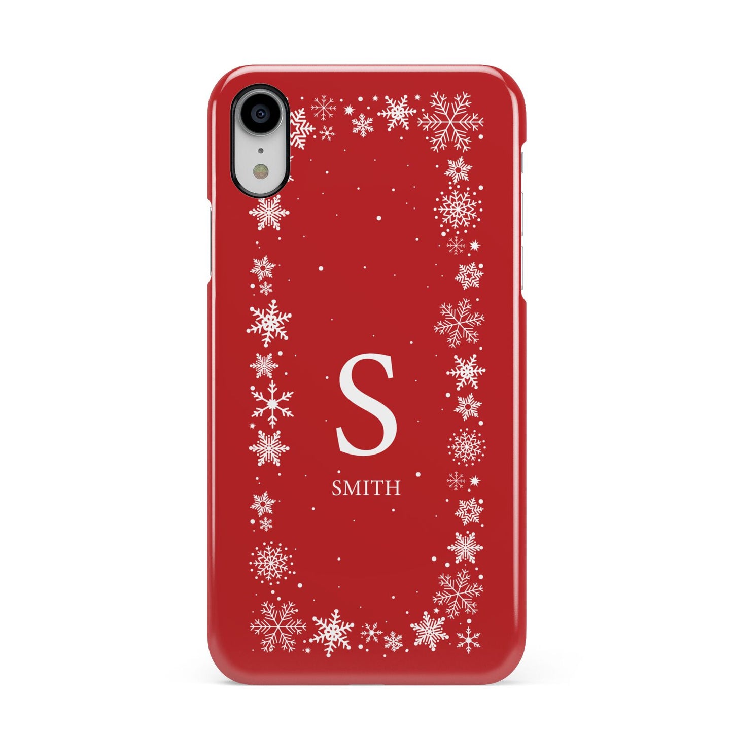 Festive Monogram Personalised Apple iPhone XR White 3D Snap Case