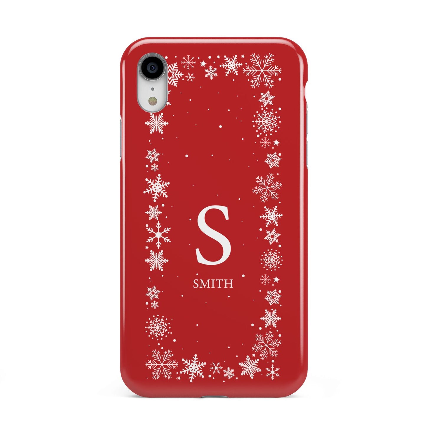 Festive Monogram Personalised Apple iPhone XR White 3D Tough Case