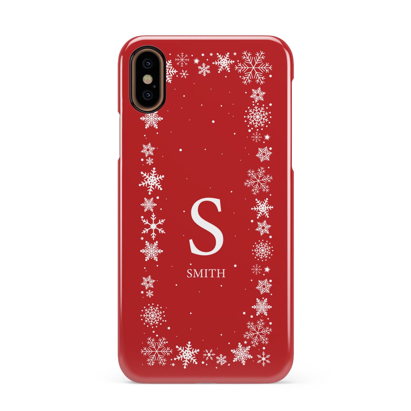 Festive Monogram Personalised Apple iPhone XS 3D Snap Case