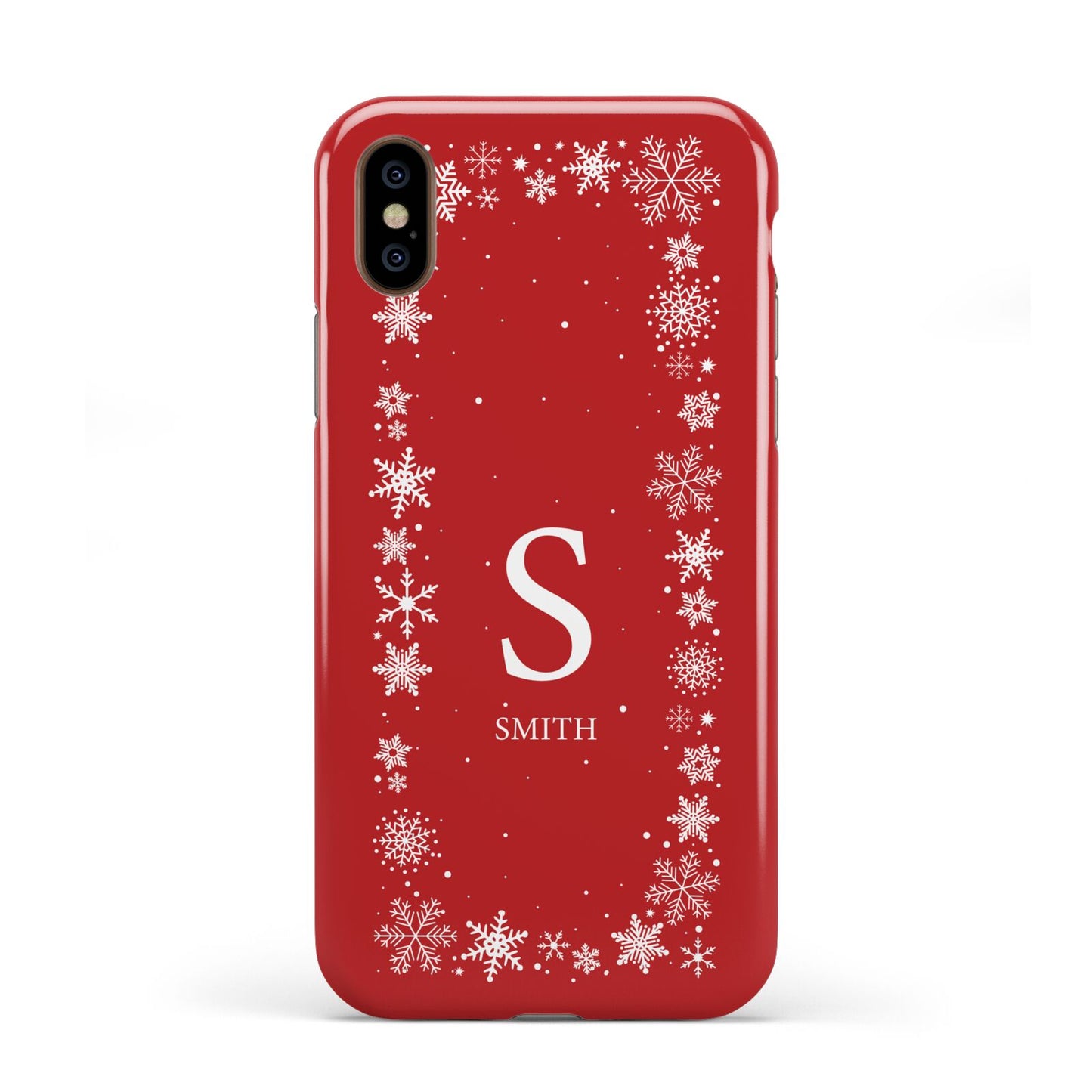 Festive Monogram Personalised Apple iPhone XS 3D Tough