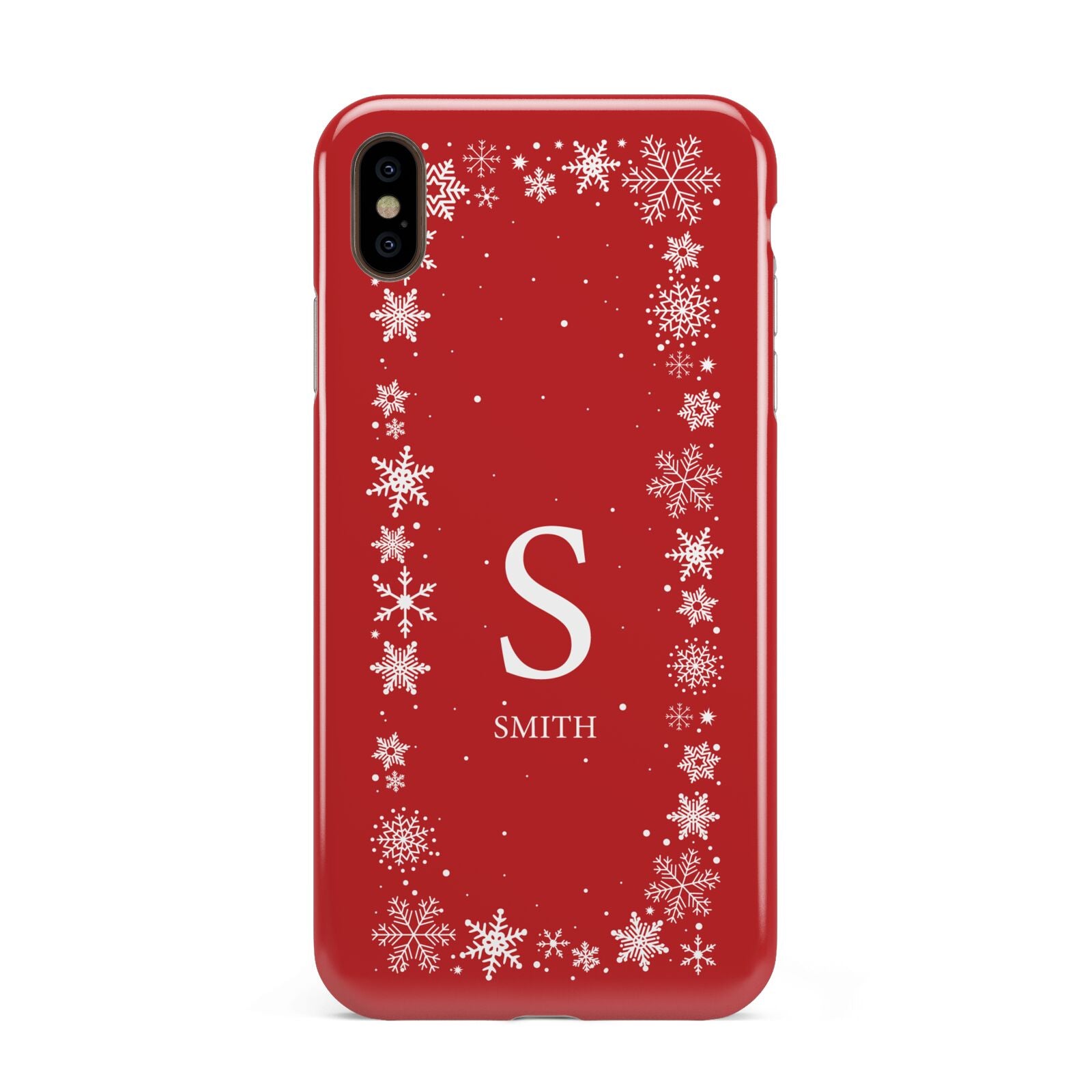 Festive Monogram Personalised Apple iPhone Xs Max 3D Tough Case