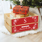 Festive Monogram Personalised Christmas Eve Crate Box in Cosy room