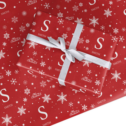 Festive Monogram Personalised Custom Wrapping Paper