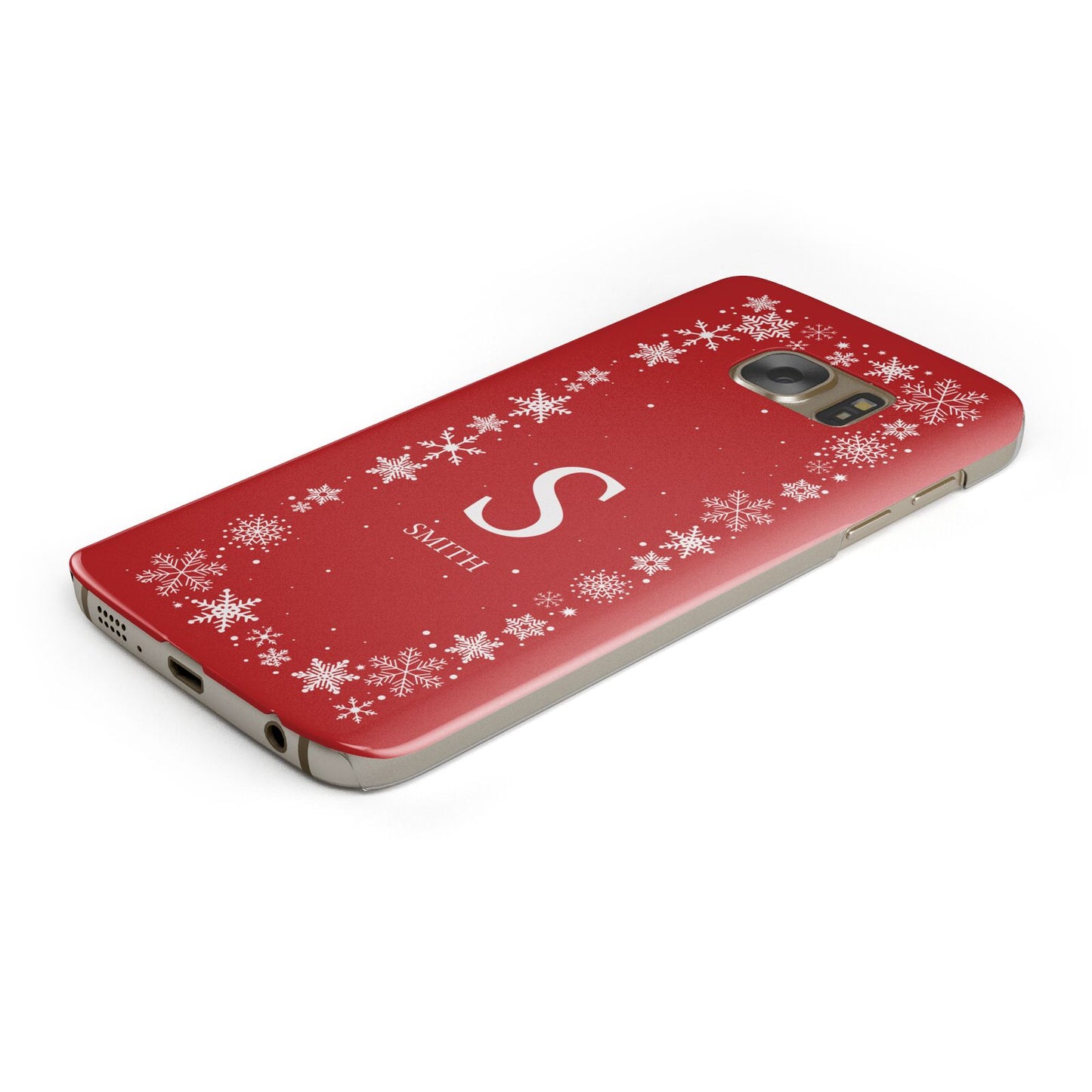 Festive Monogram Personalised Protective Samsung Galaxy Case Angled Image