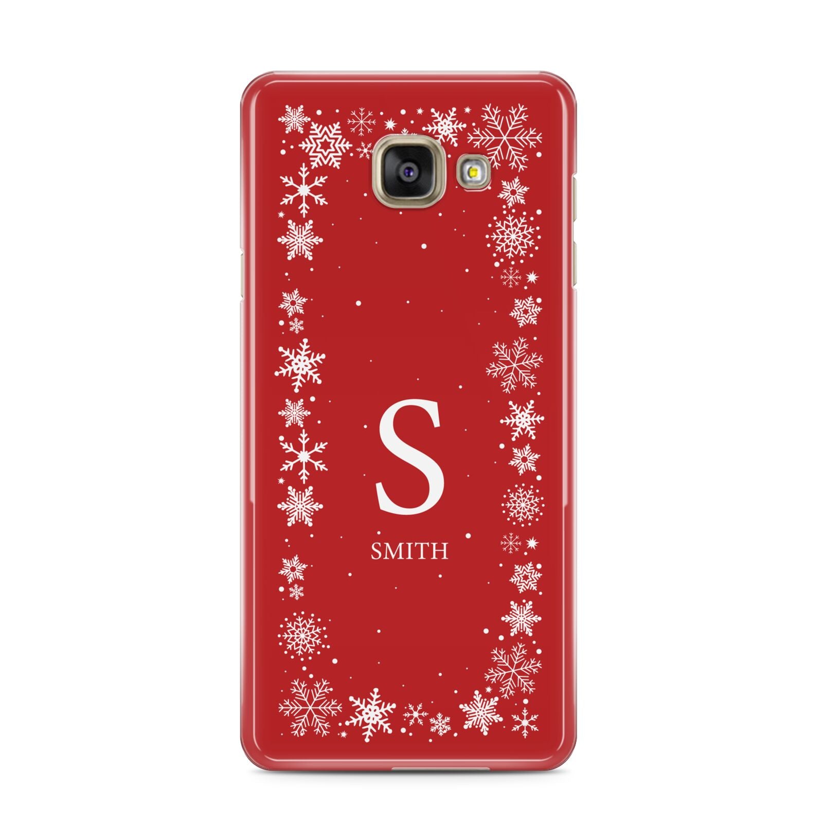 Festive Monogram Personalised Samsung Galaxy A3 2016 Case on gold phone