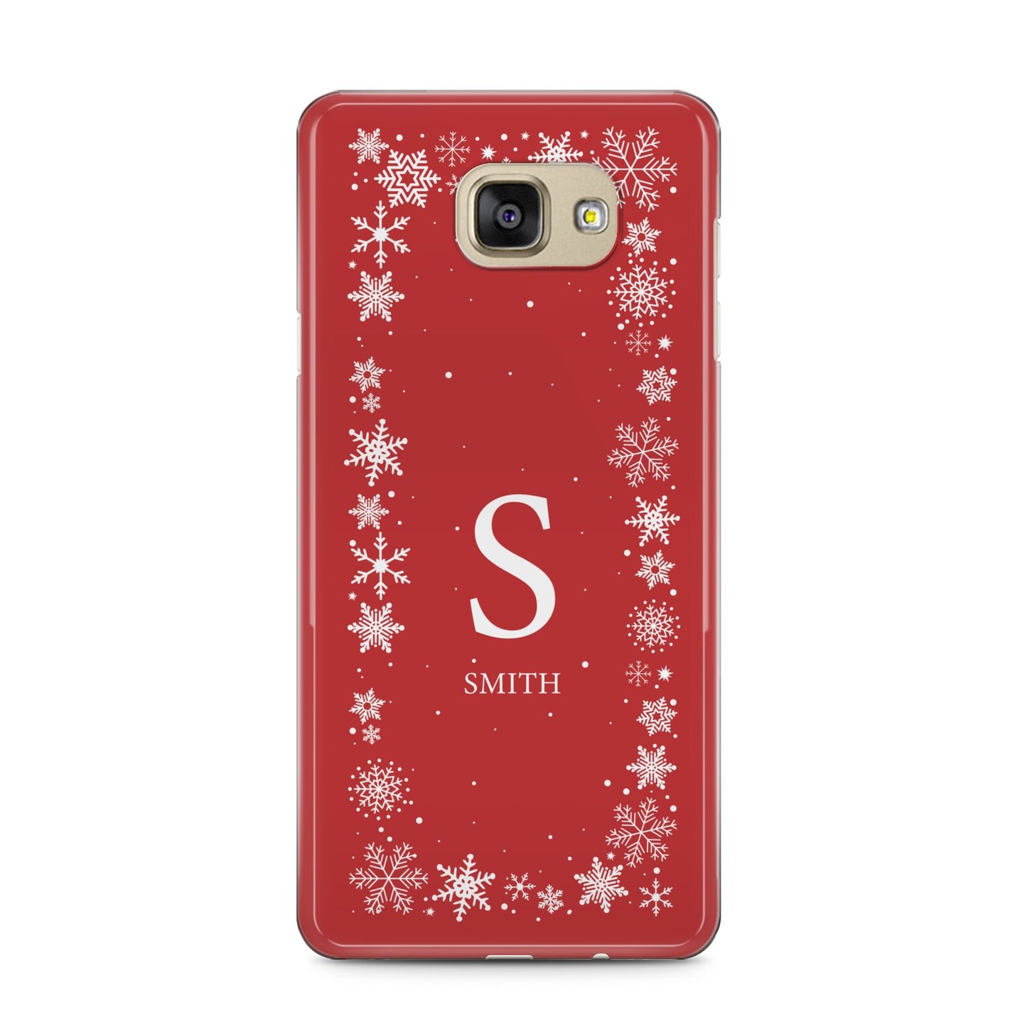 Festive Monogram Personalised Samsung Galaxy A5 2016 Case on gold phone