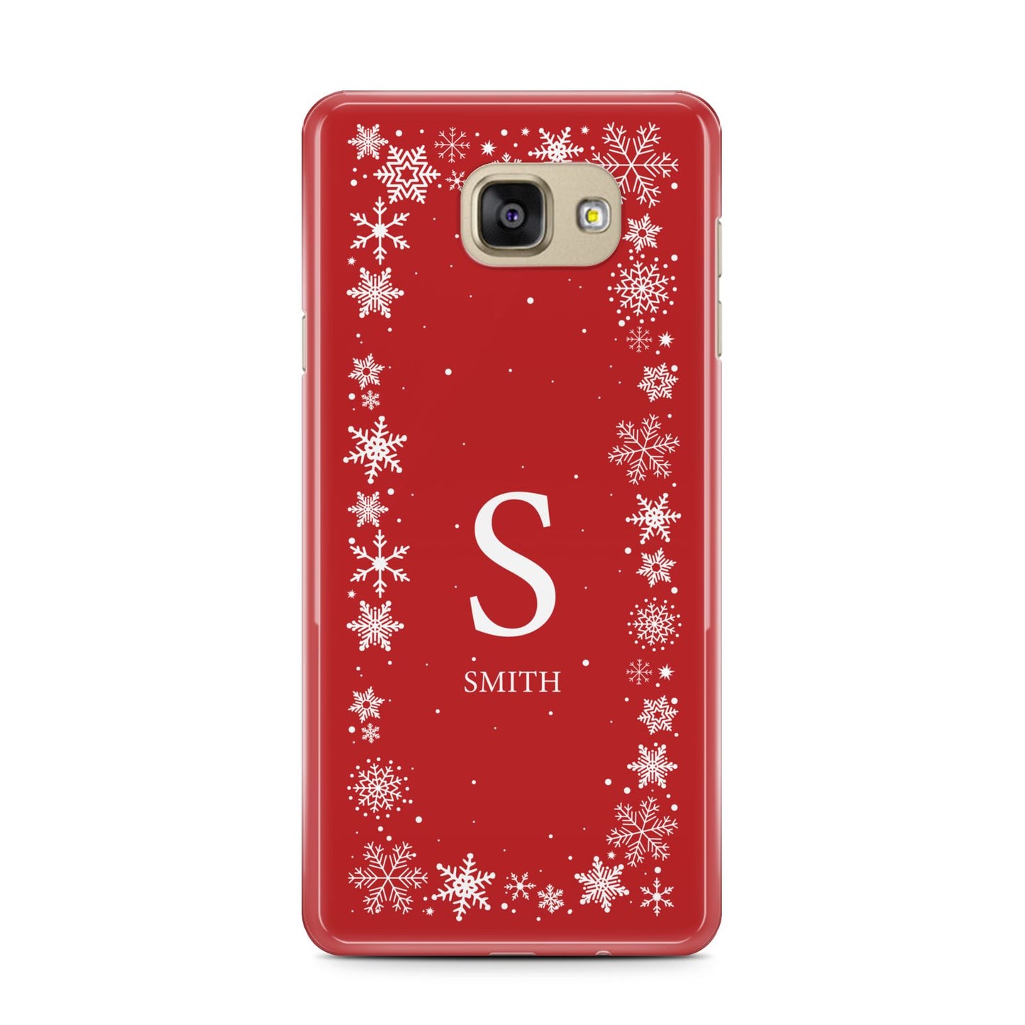 Festive Monogram Personalised Samsung Galaxy A7 2016 Case on gold phone