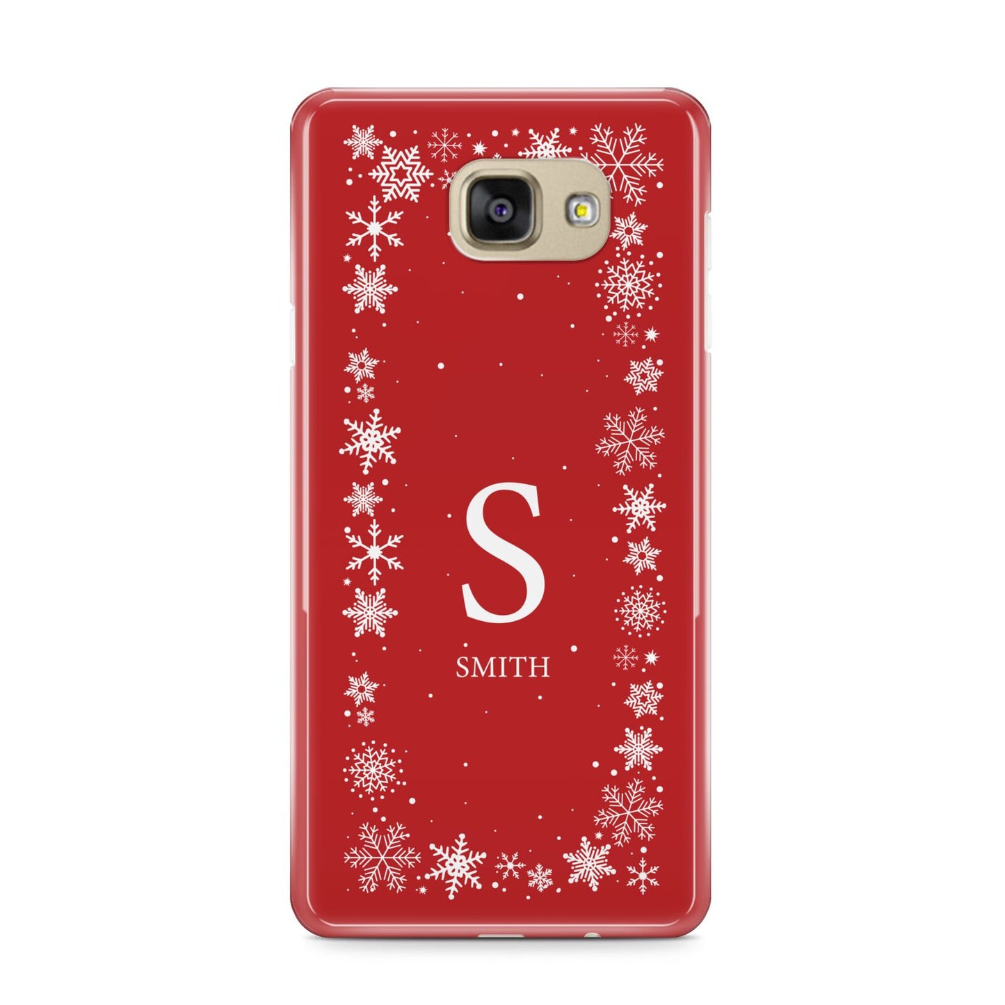 Festive Monogram Personalised Samsung Galaxy A9 2016 Case on gold phone