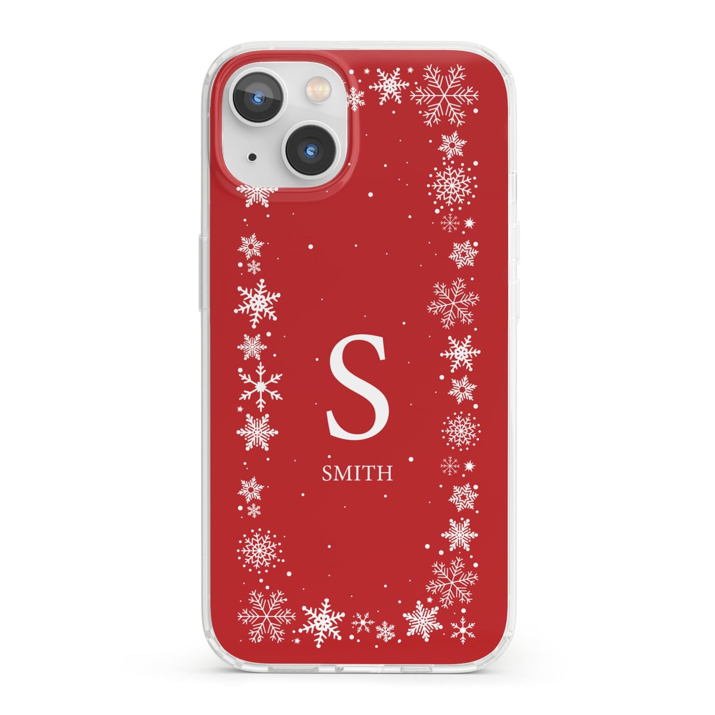 Festive Monogram Personalised iPhone 13 Clear Bumper Case