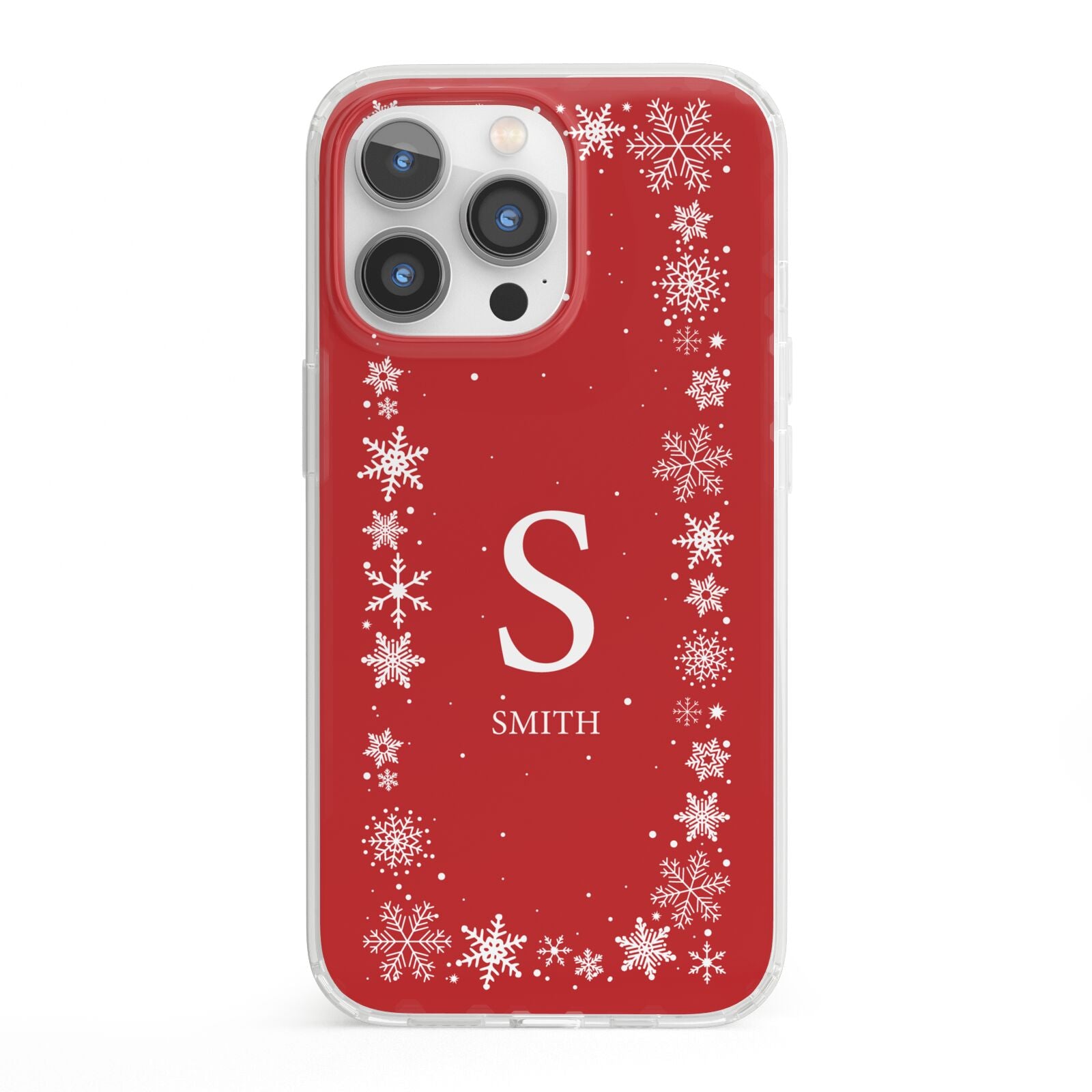 Festive Monogram Personalised iPhone 13 Pro Clear Bumper Case