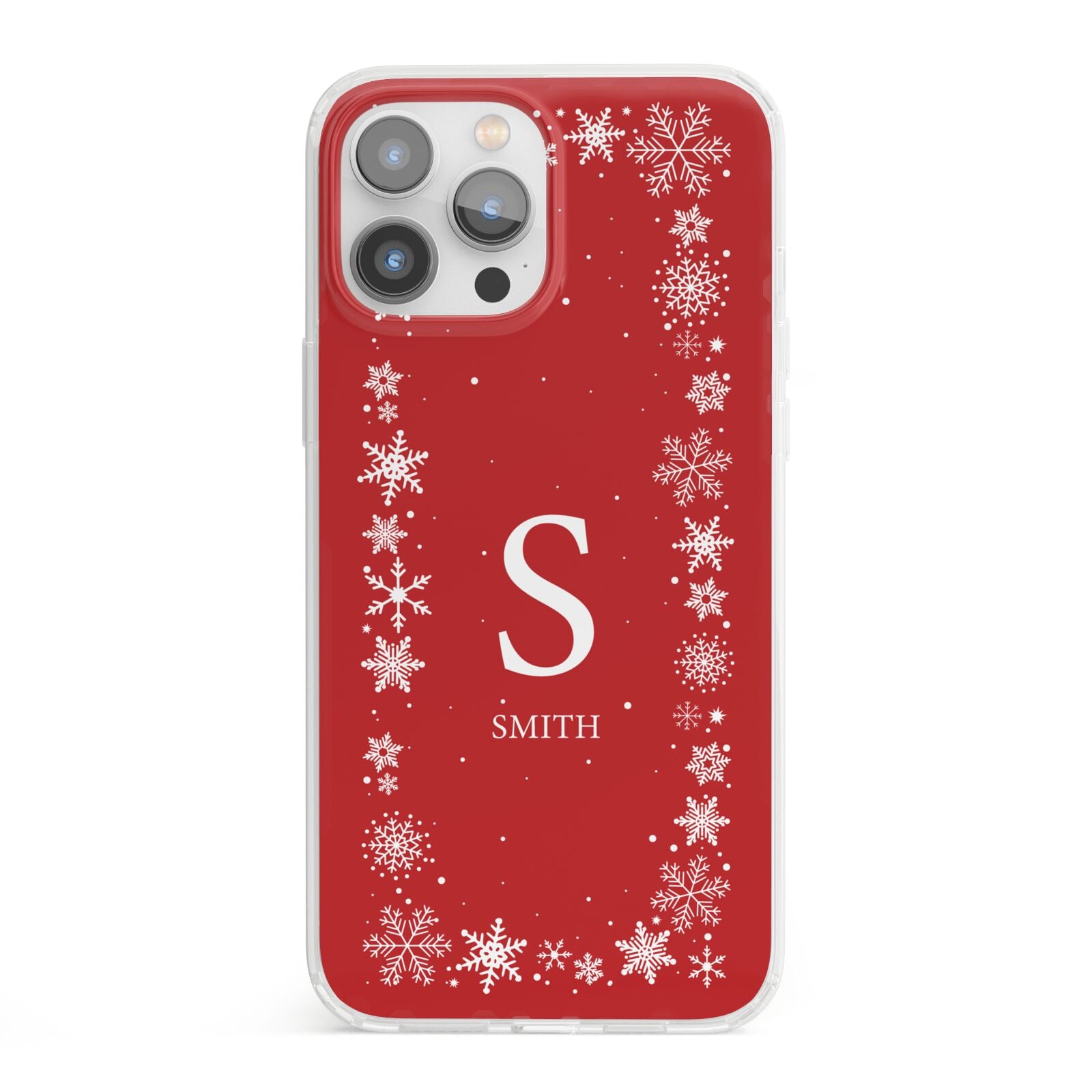 Festive Monogram Personalised iPhone 13 Pro Max Clear Bumper Case