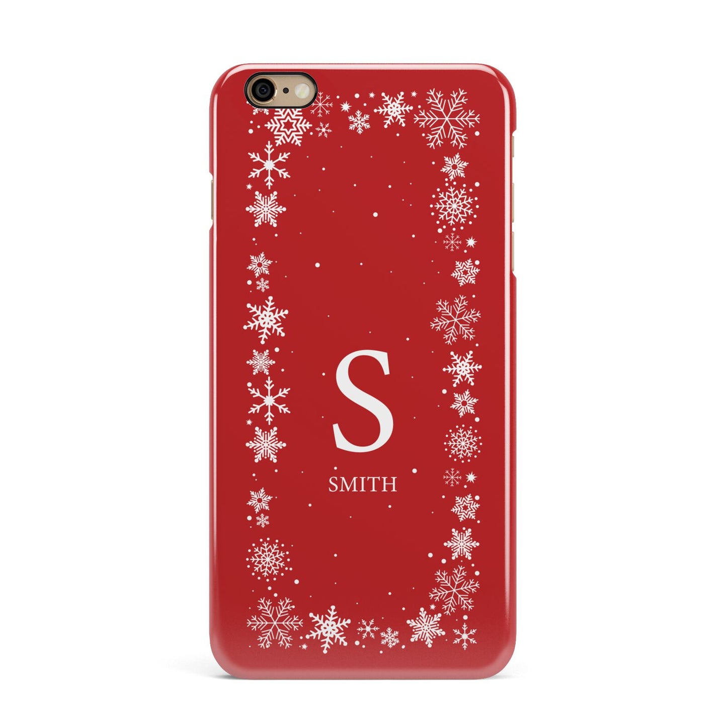 Festive Monogram Personalised iPhone 6 Plus 3D Snap Case on Gold Phone