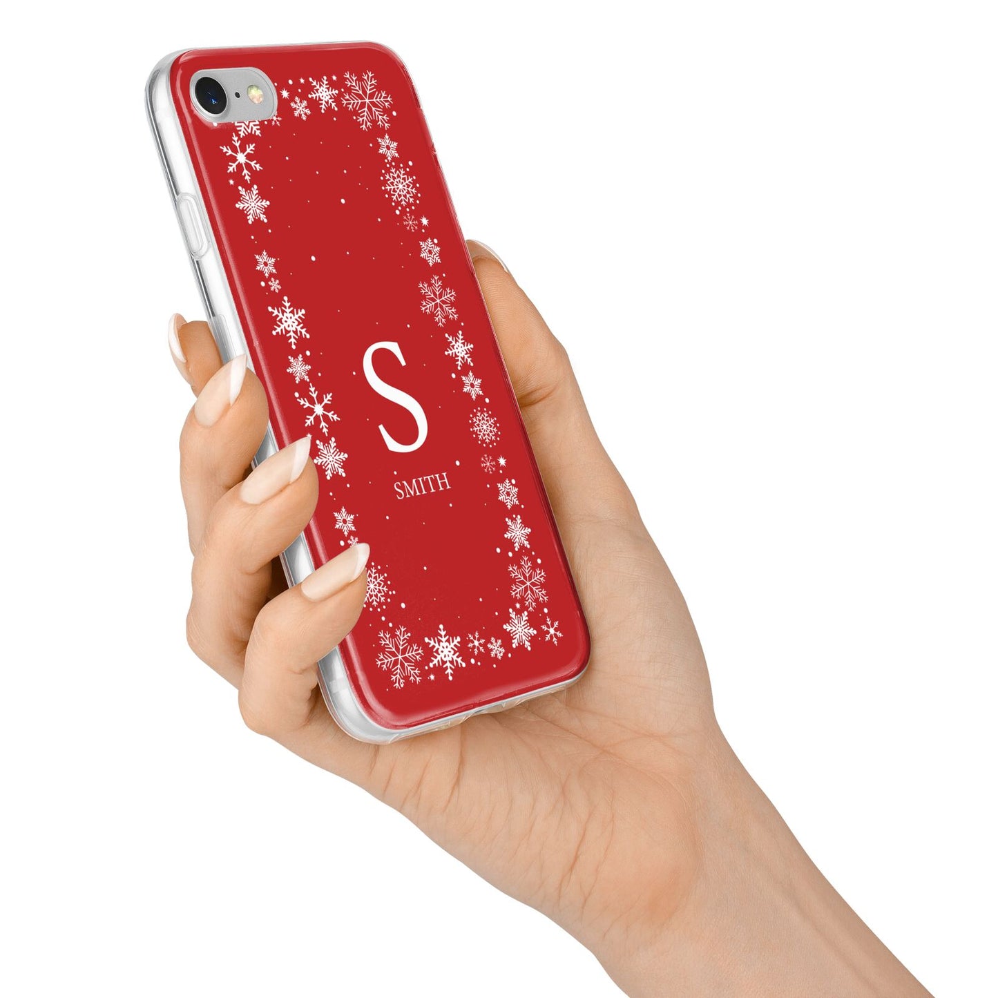 Festive Monogram Personalised iPhone 7 Bumper Case on Silver iPhone Alternative Image