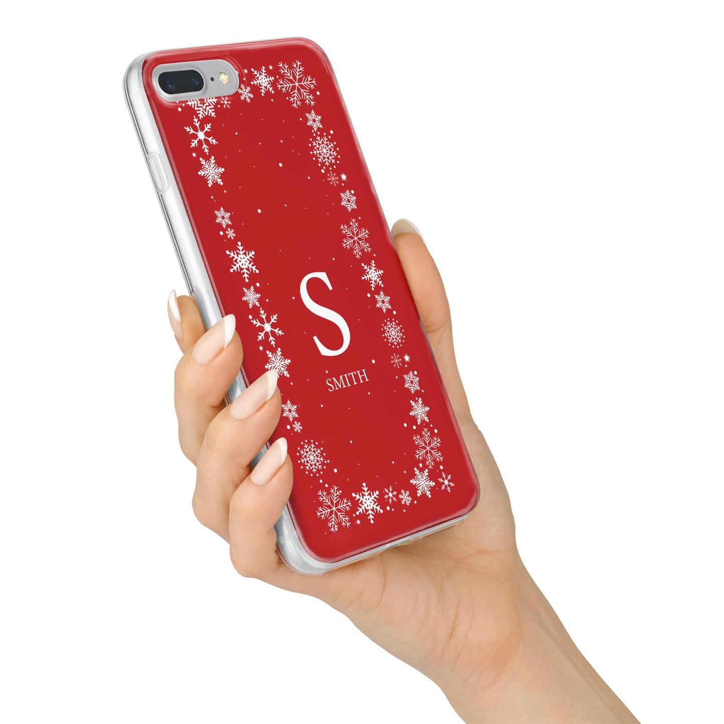 Festive Monogram Personalised iPhone 7 Plus Bumper Case on Silver iPhone Alternative Image