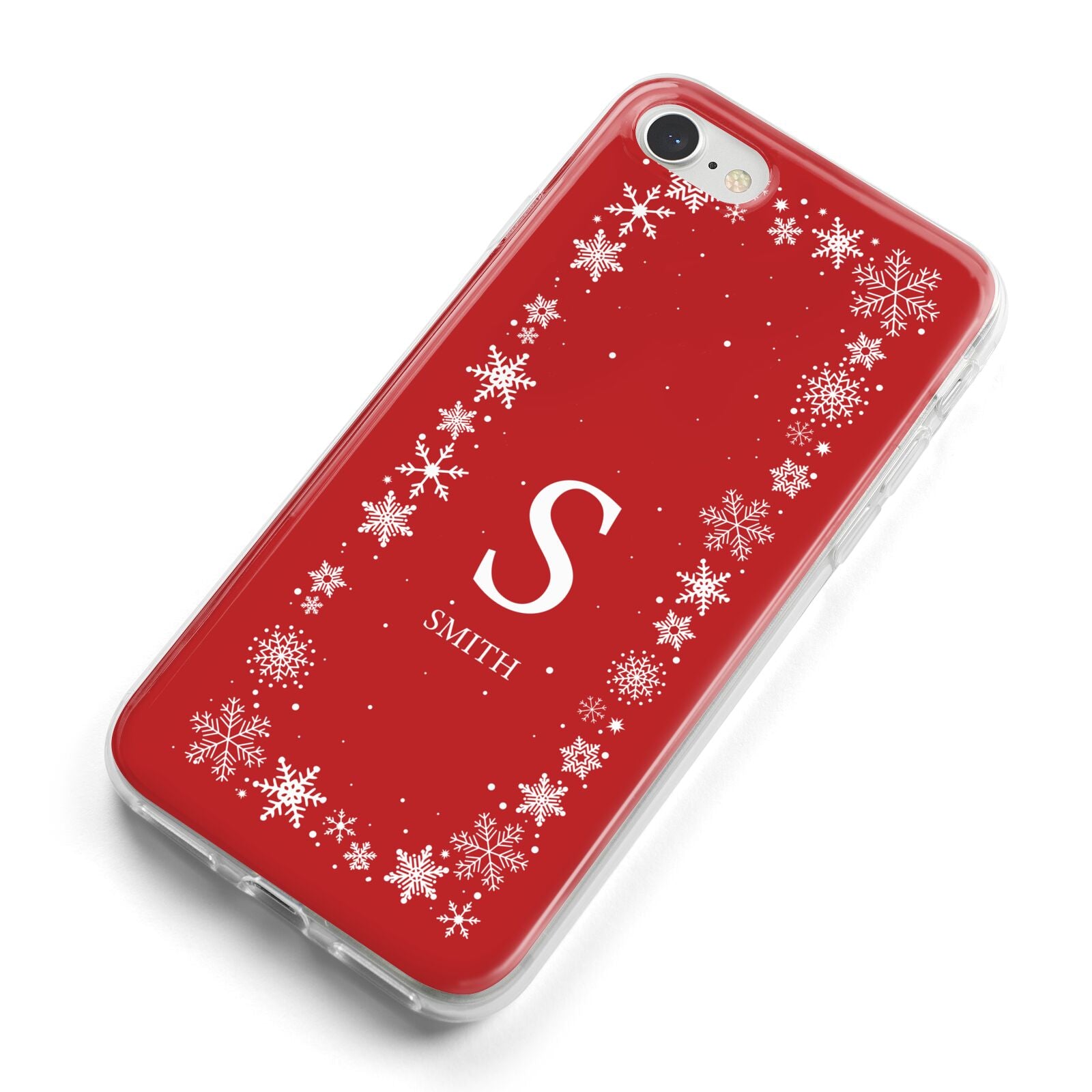 Festive Monogram Personalised iPhone 8 Bumper Case on Silver iPhone Alternative Image