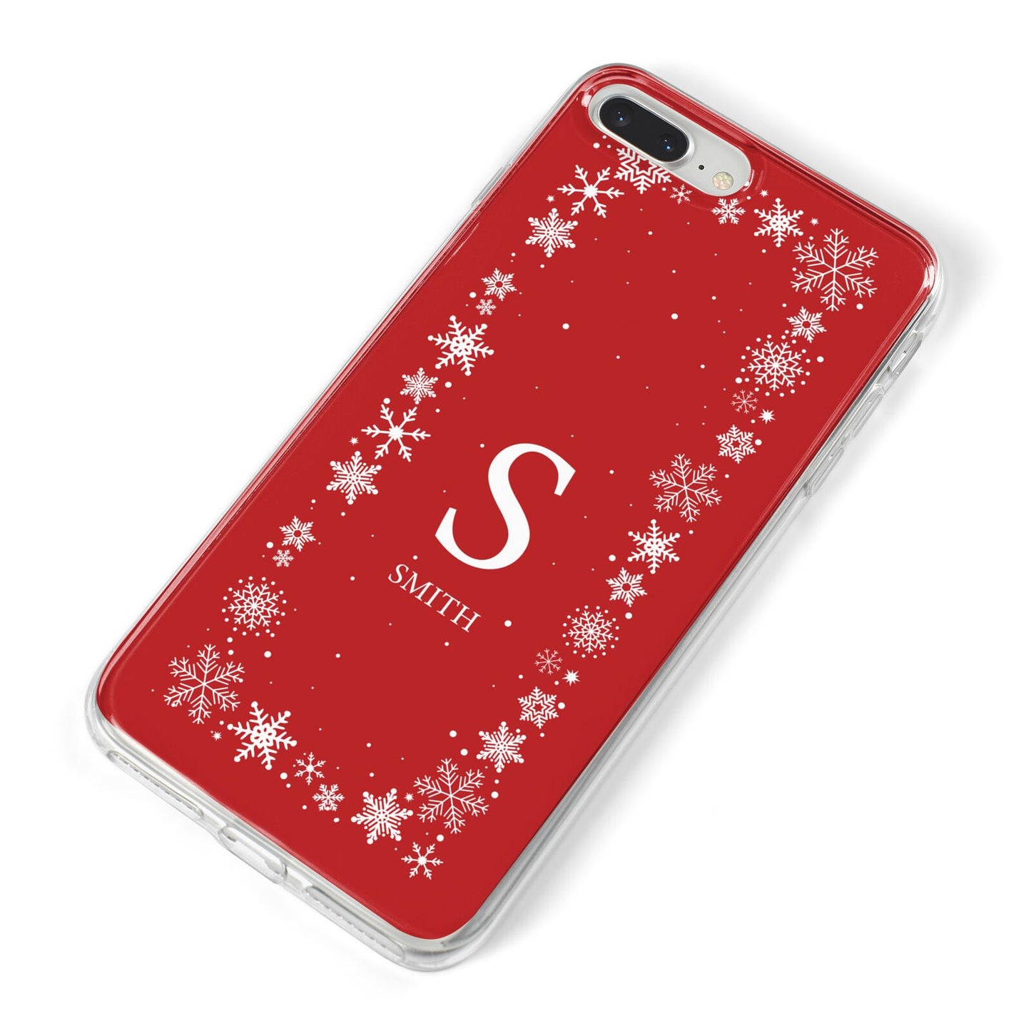 Festive Monogram Personalised iPhone 8 Plus Bumper Case on Silver iPhone Alternative Image