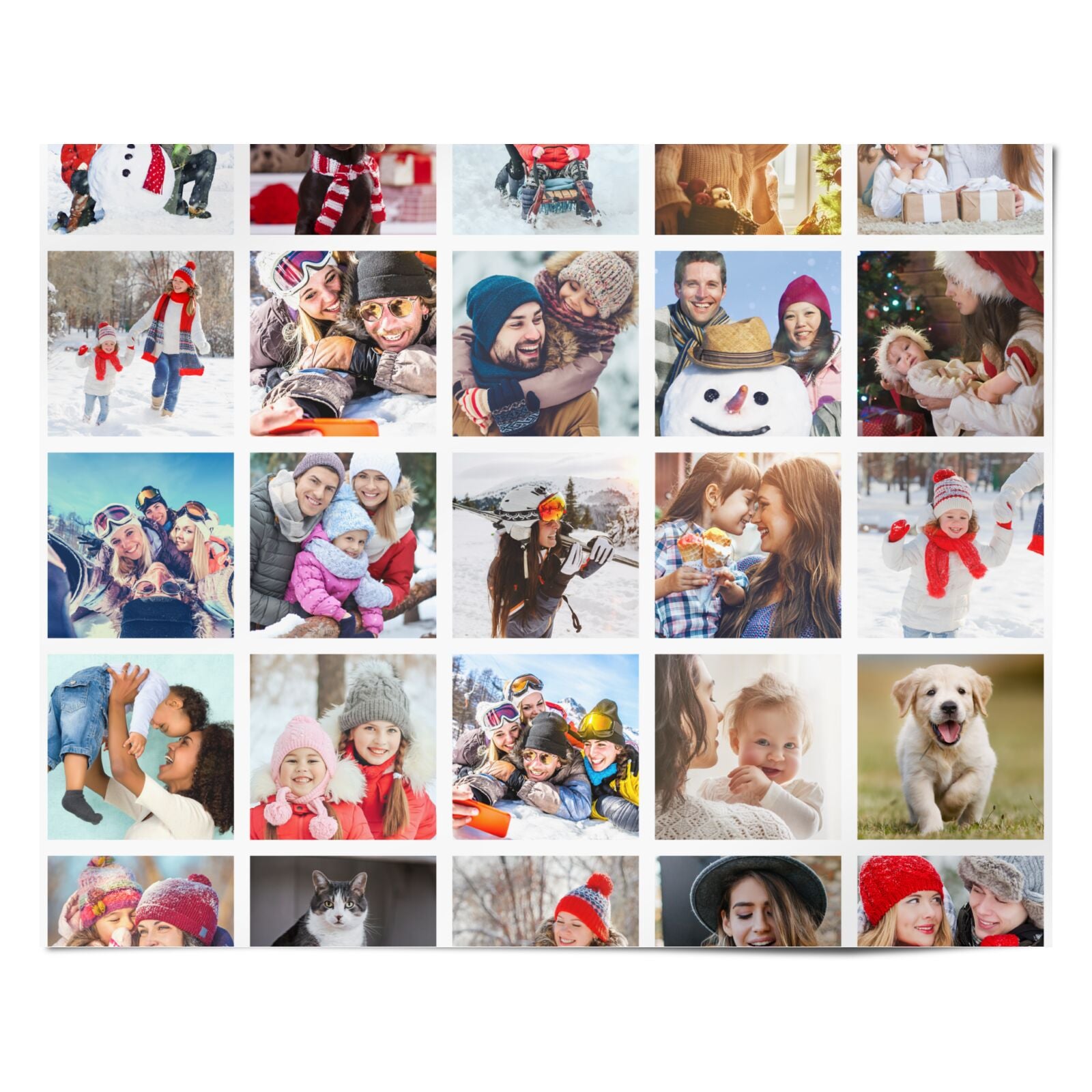 Festive Photo Grid Personalised Wrapping Paper Alternative