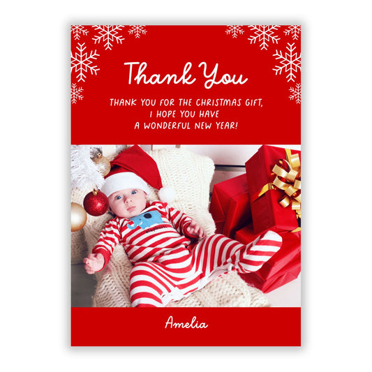 Festive Thank You A5 Flat Greetings Card