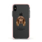 Field Spaniel Personalised Apple iPhone Xs Impact Case Pink Edge on Black Phone