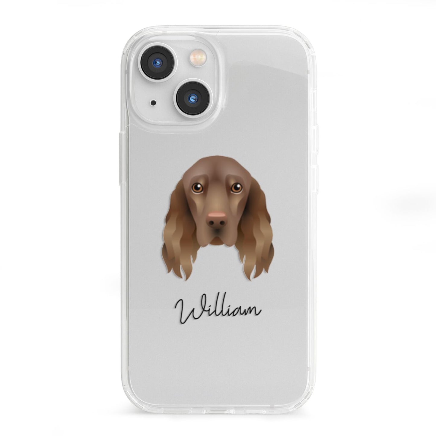 Field Spaniel Personalised iPhone 13 Mini Clear Bumper Case