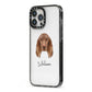 Field Spaniel Personalised iPhone 13 Pro Max Black Impact Case Side Angle on Silver phone