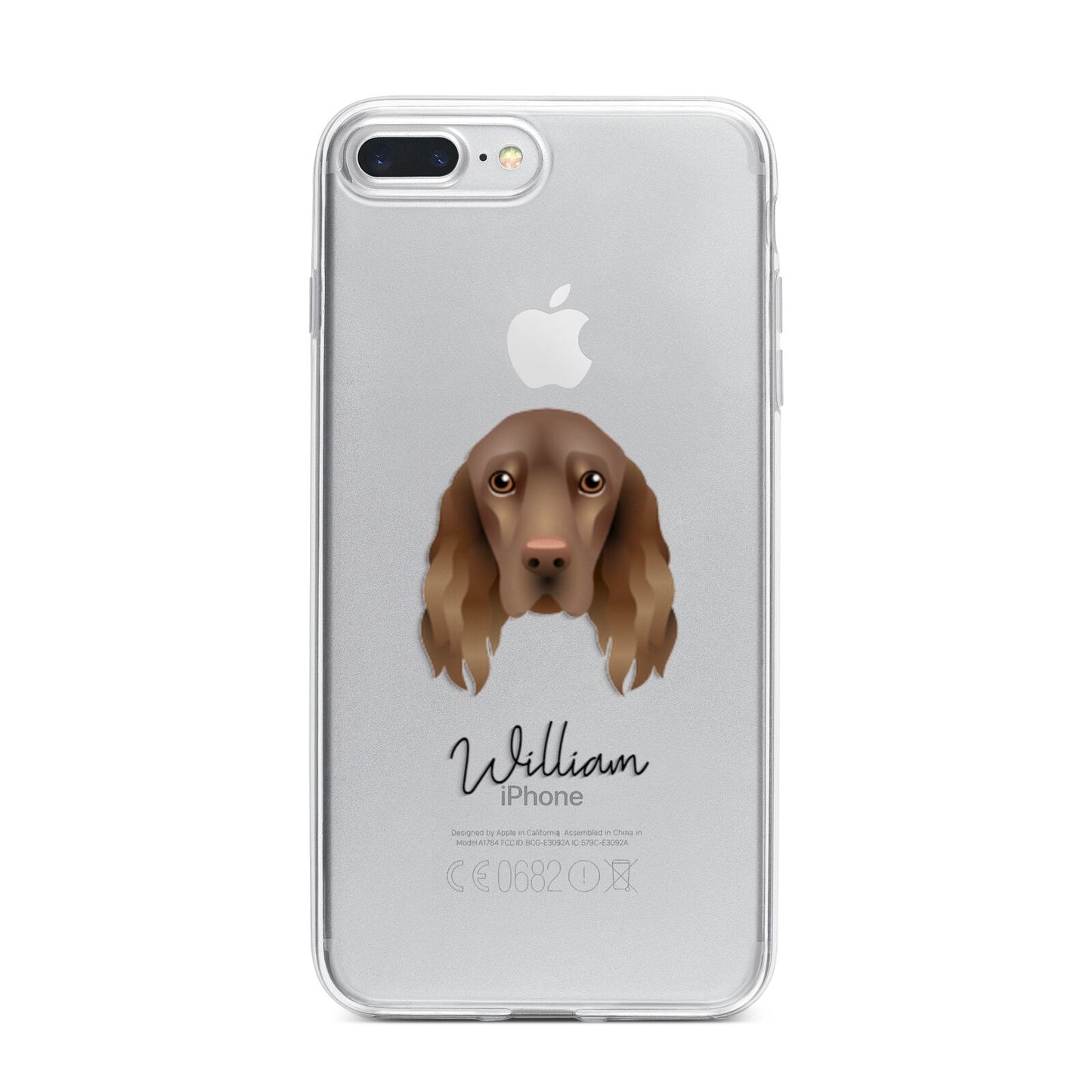 Field Spaniel Personalised iPhone 7 Plus Bumper Case on Silver iPhone