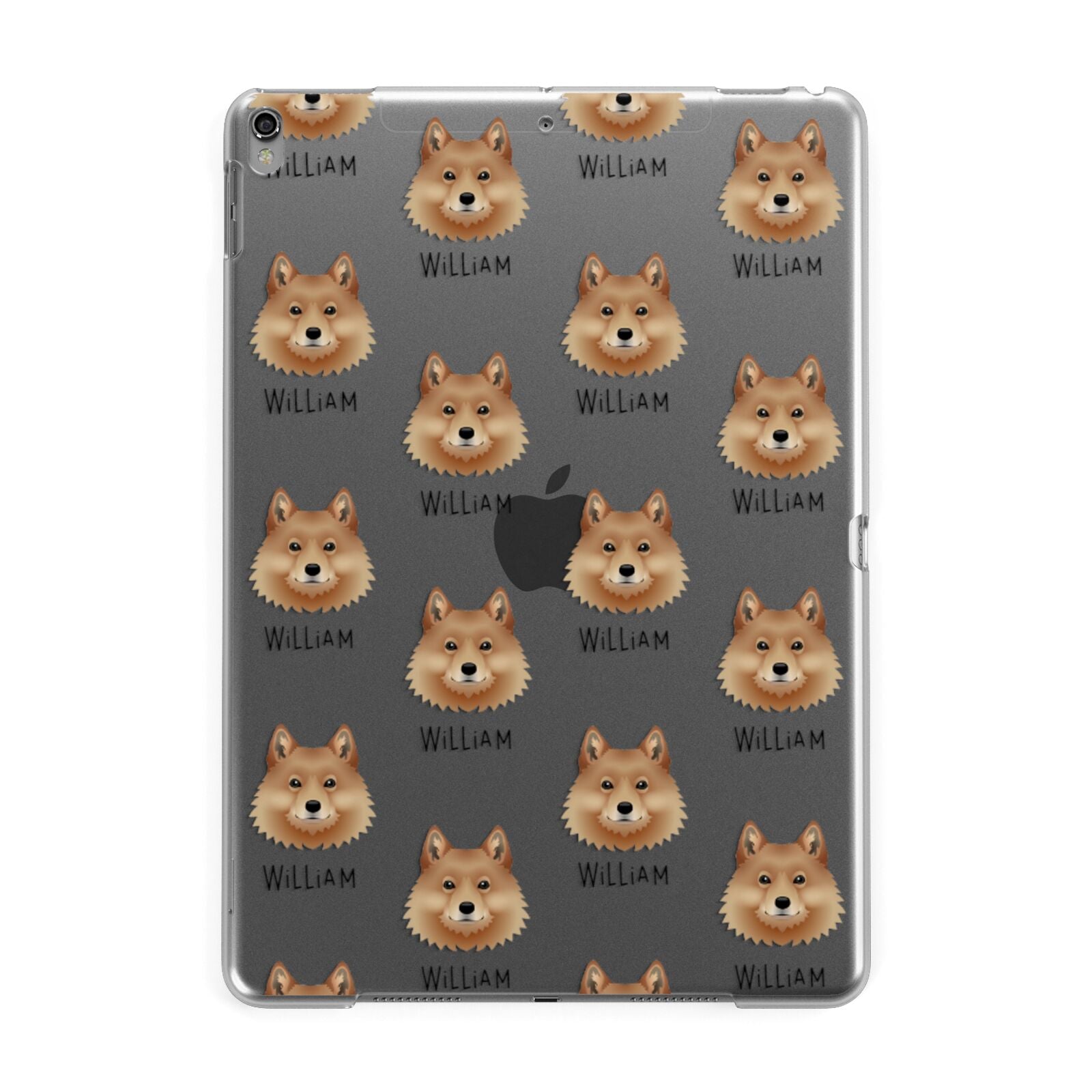 Finnish Spitz Icon with Name Apple iPad Grey Case