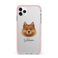 Finnish Spitz Personalised iPhone 11 Pro Max Impact Pink Edge Case