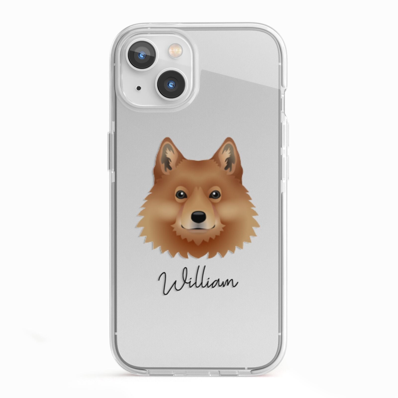 Finnish Spitz Personalised iPhone 13 TPU Impact Case with White Edges