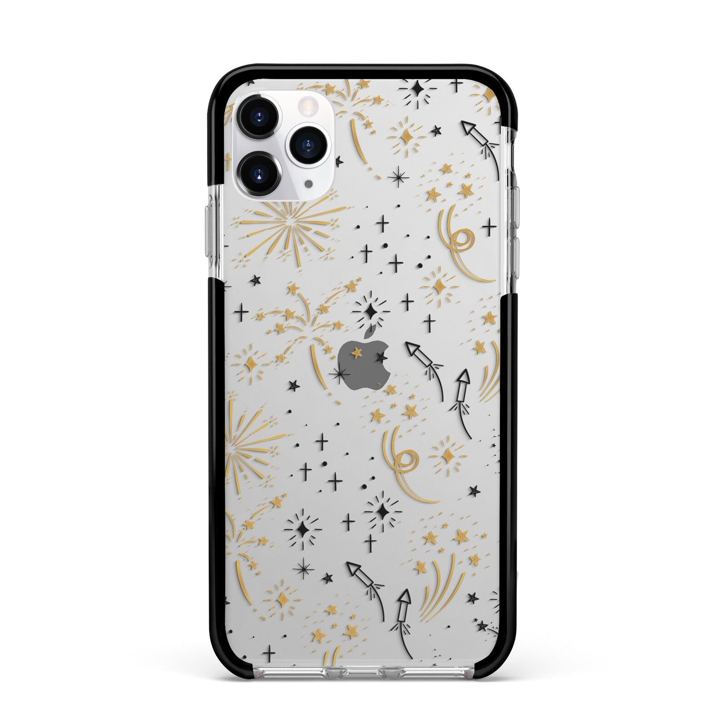 Firework Apple iPhone 11 Pro Max in Silver with Black Impact Case