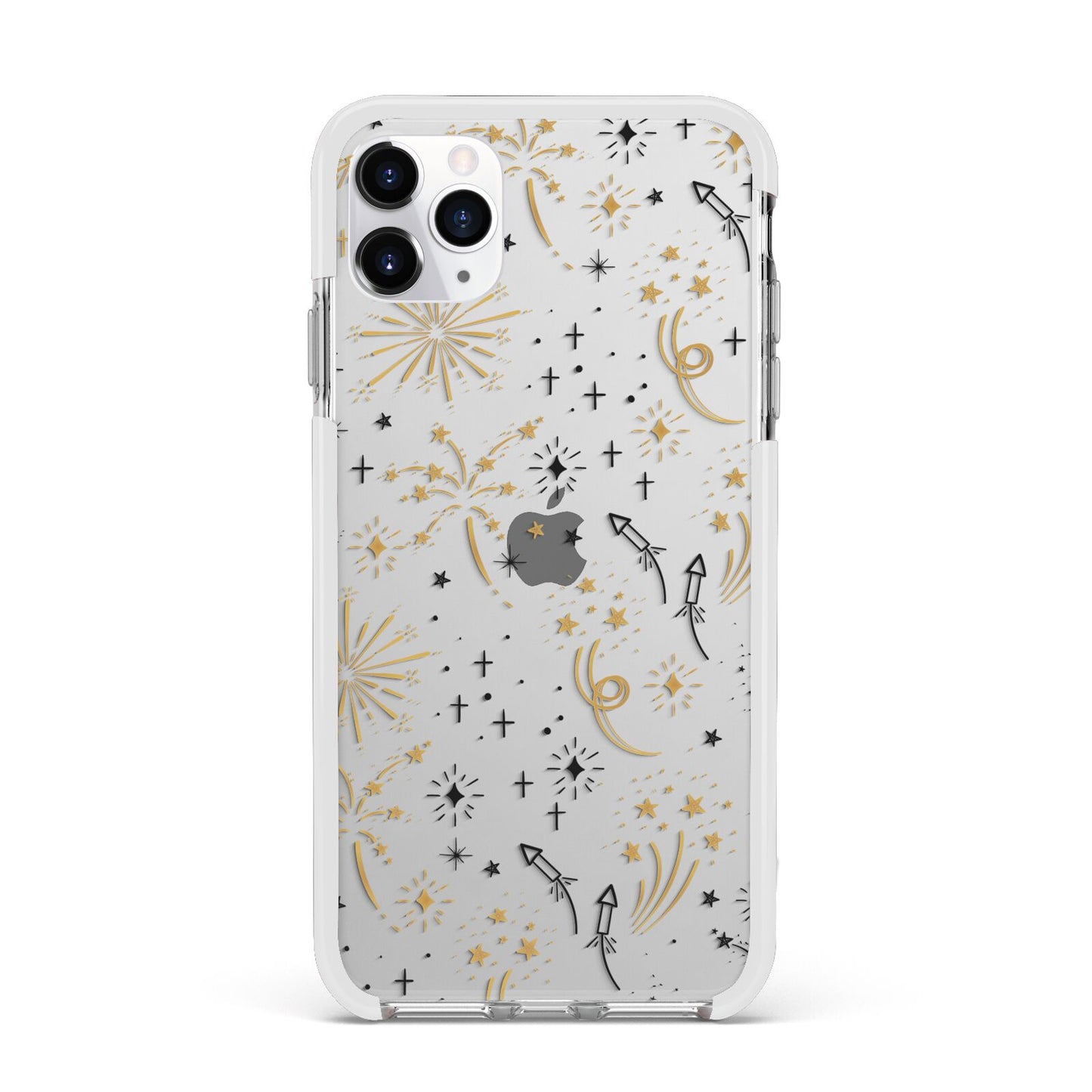 Firework Apple iPhone 11 Pro Max in Silver with White Impact Case