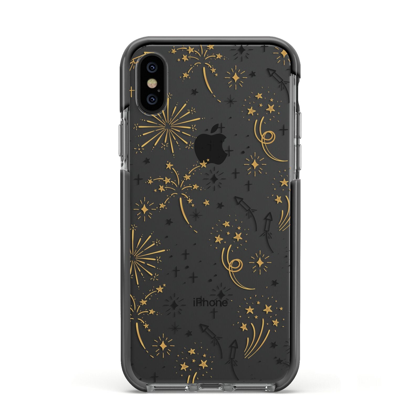 Firework Apple iPhone Xs Impact Case Black Edge on Black Phone