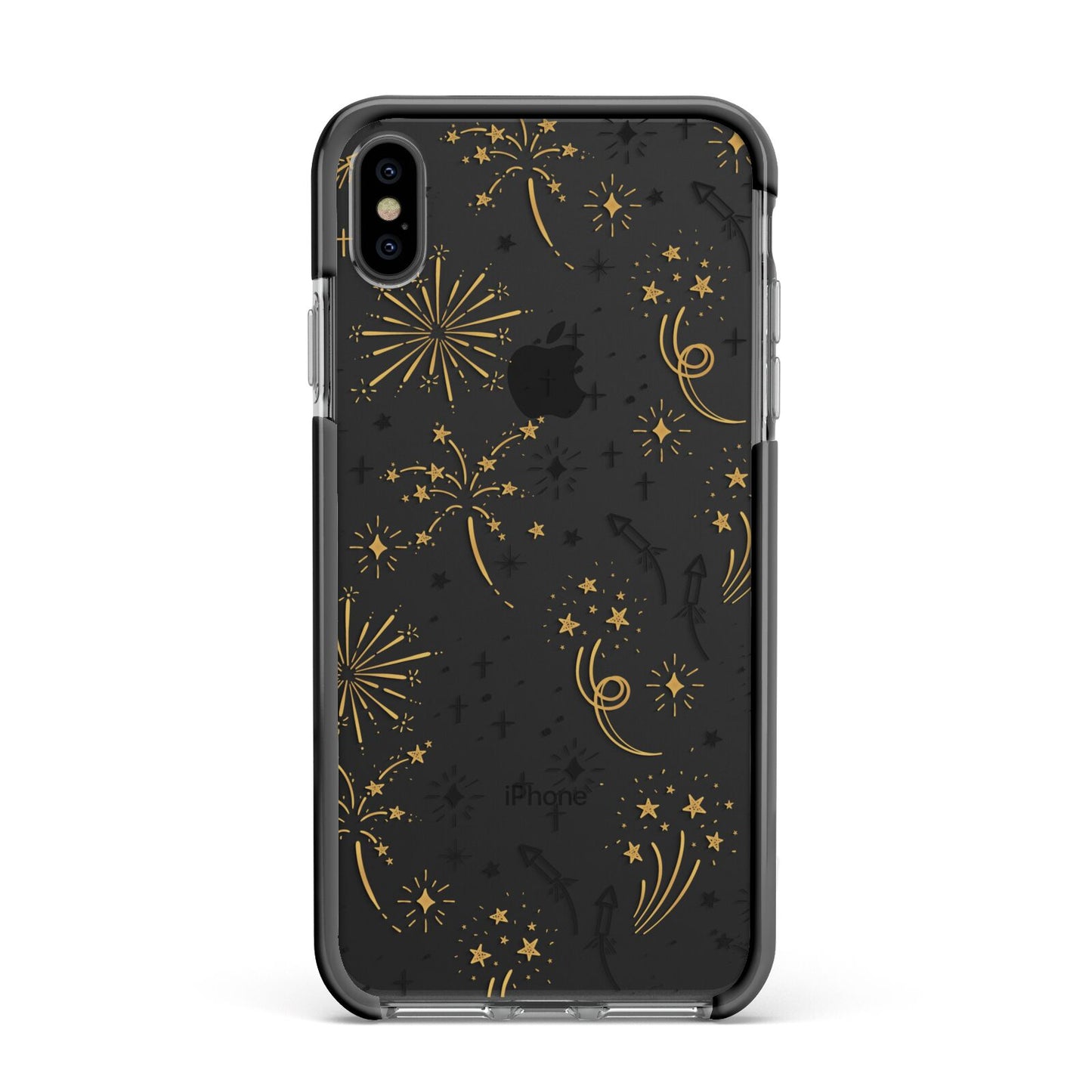 Firework Apple iPhone Xs Max Impact Case Black Edge on Black Phone