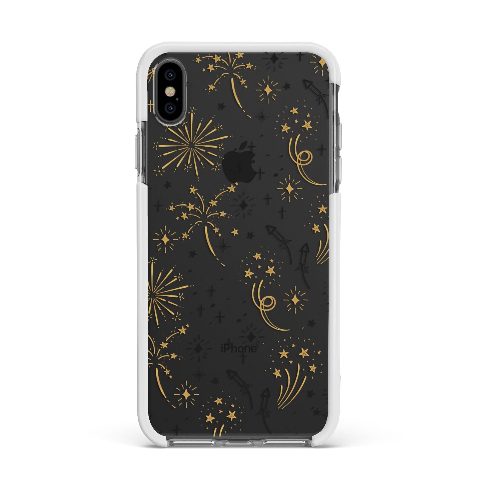 Firework Apple iPhone Xs Max Impact Case White Edge on Black Phone