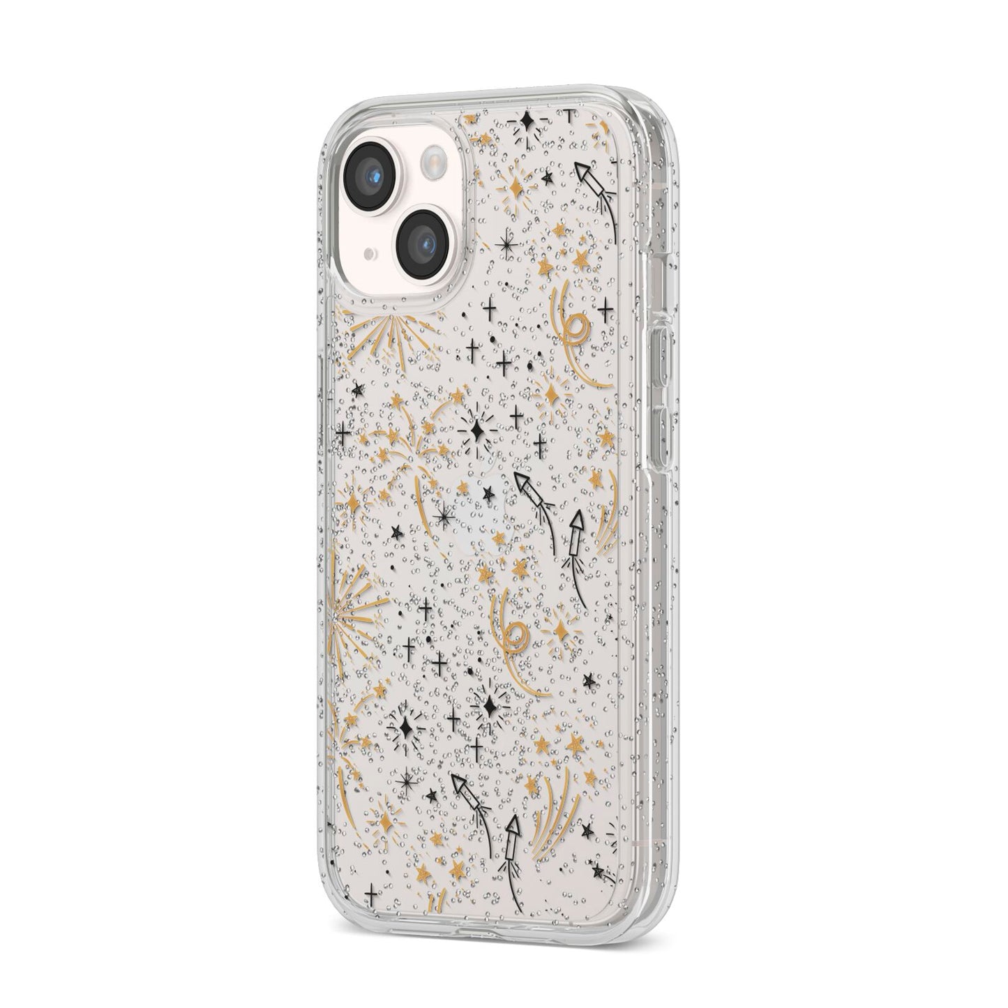 Firework iPhone 14 Glitter Tough Case Starlight Angled Image