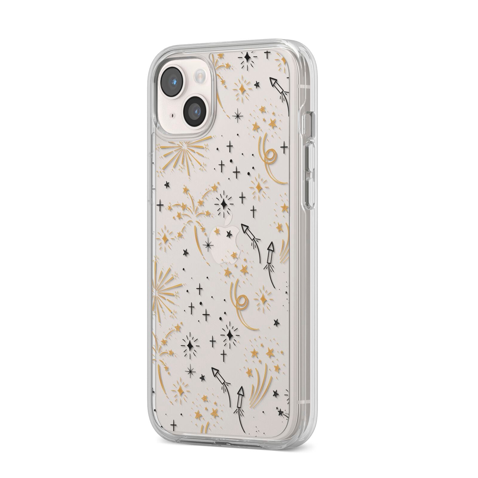 Firework iPhone 14 Plus Clear Tough Case Starlight Angled Image