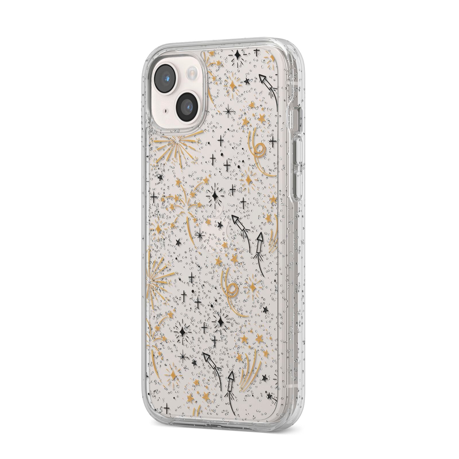 Firework iPhone 14 Plus Glitter Tough Case Starlight Angled Image