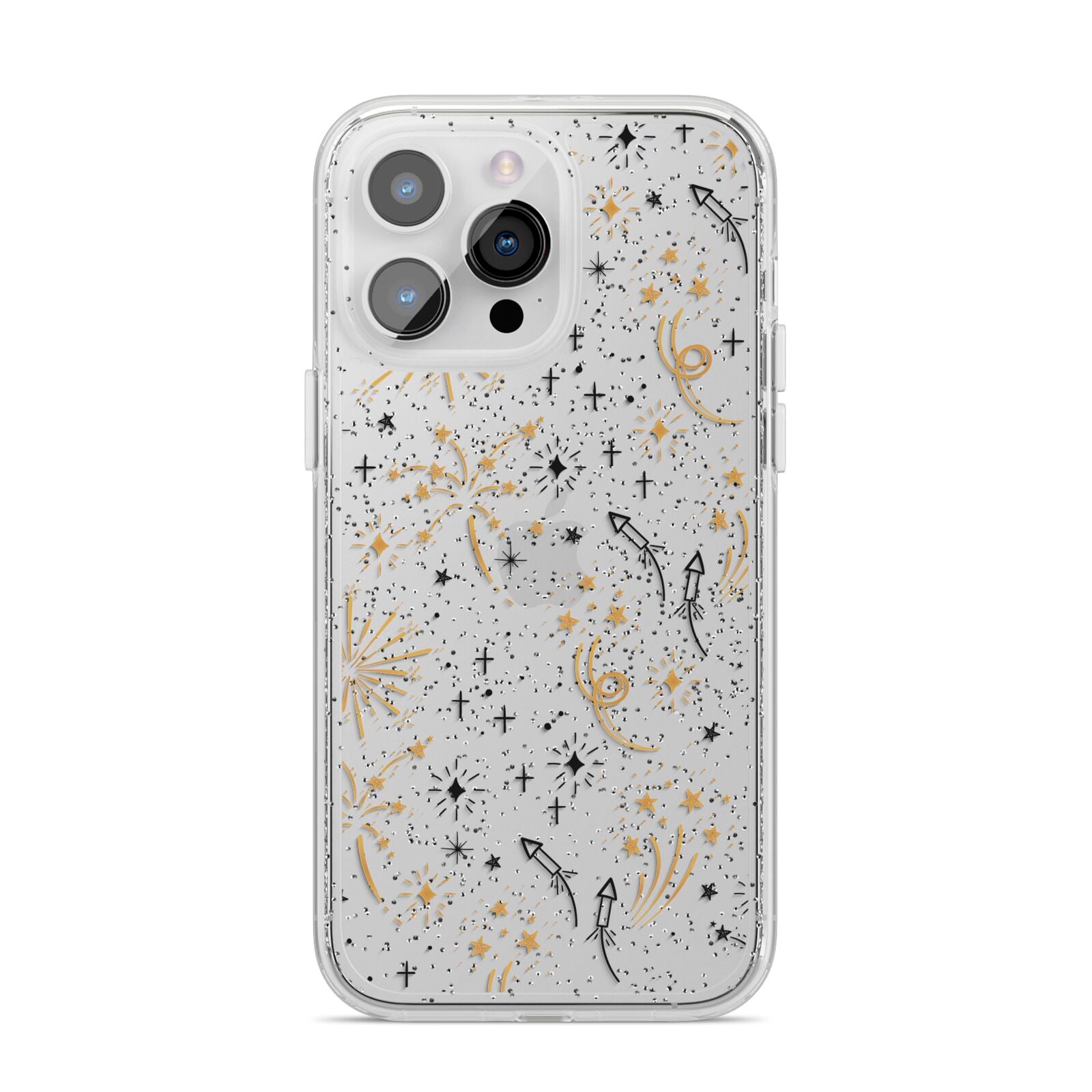 Firework iPhone 14 Pro Max Glitter Tough Case Silver