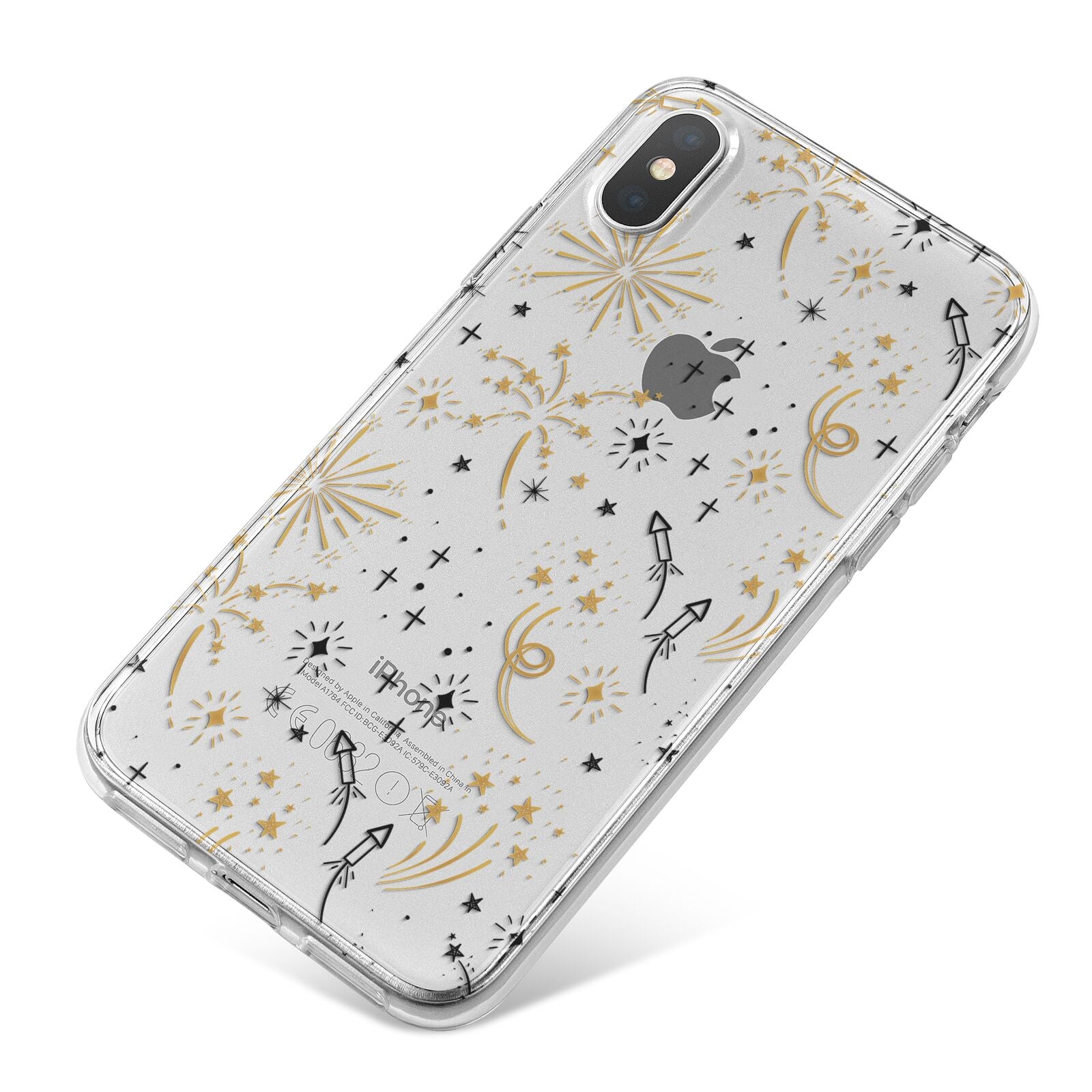 Firework iPhone X Bumper Case on Silver iPhone