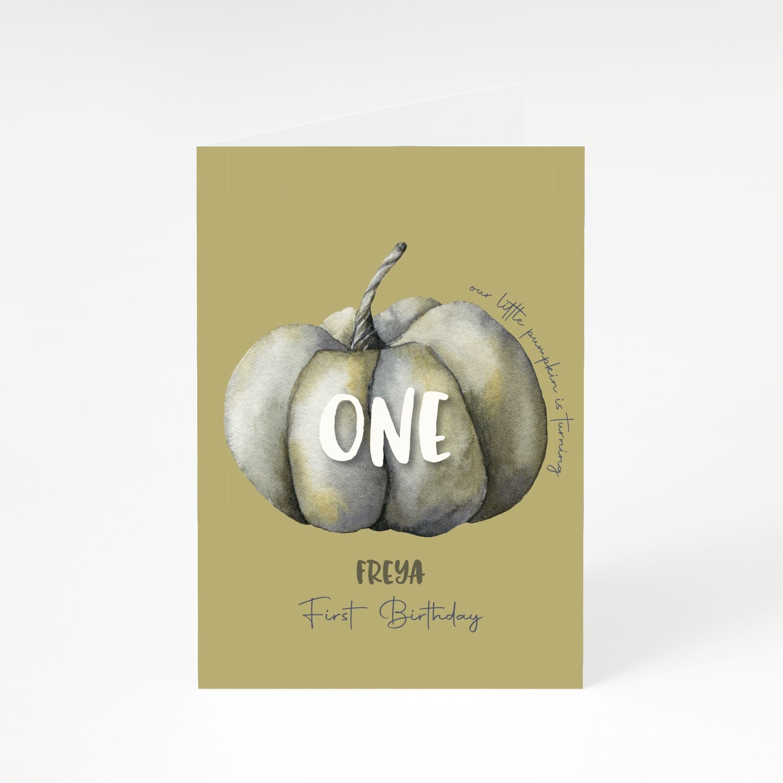 First Birthday Pumpkin Halloween A5 Greetings Card