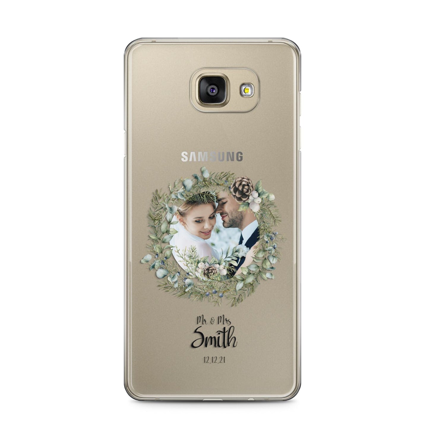 First Christmas Married Photo Samsung Galaxy A5 2016 Case on gold phone