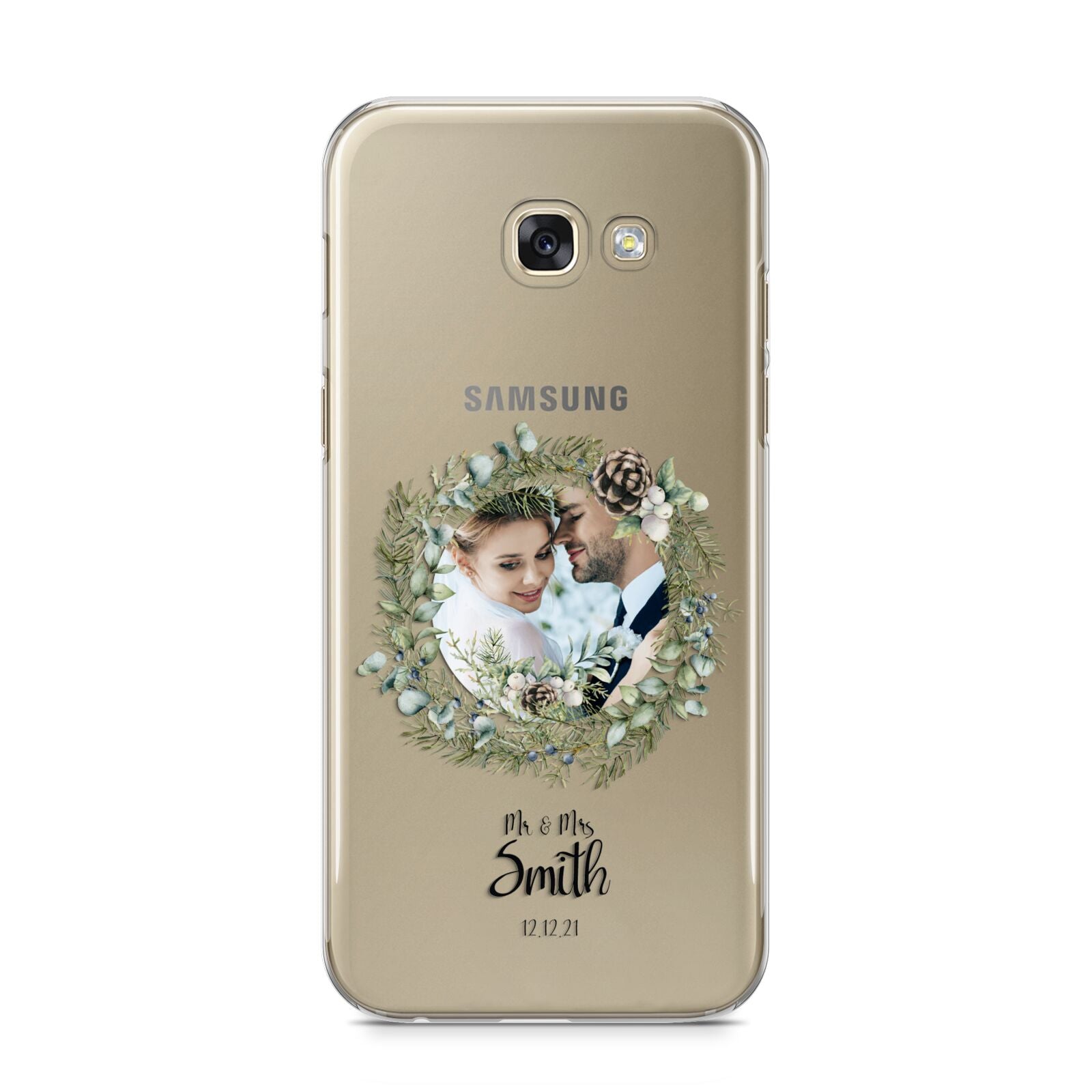 First Christmas Married Photo Samsung Galaxy A5 2017 Case on gold phone