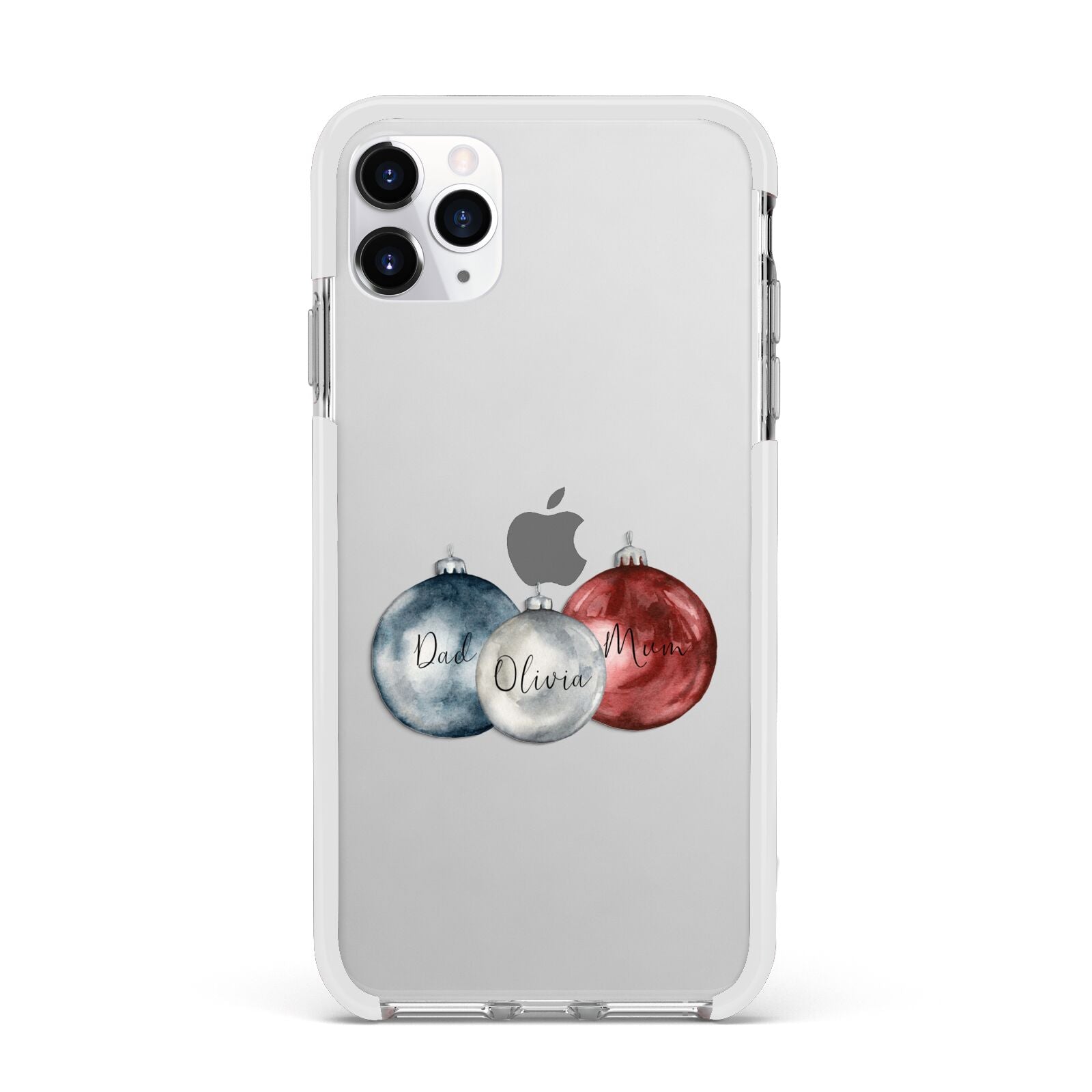 First Christmas Personalised Apple iPhone 11 Pro Max in Silver with White Impact Case