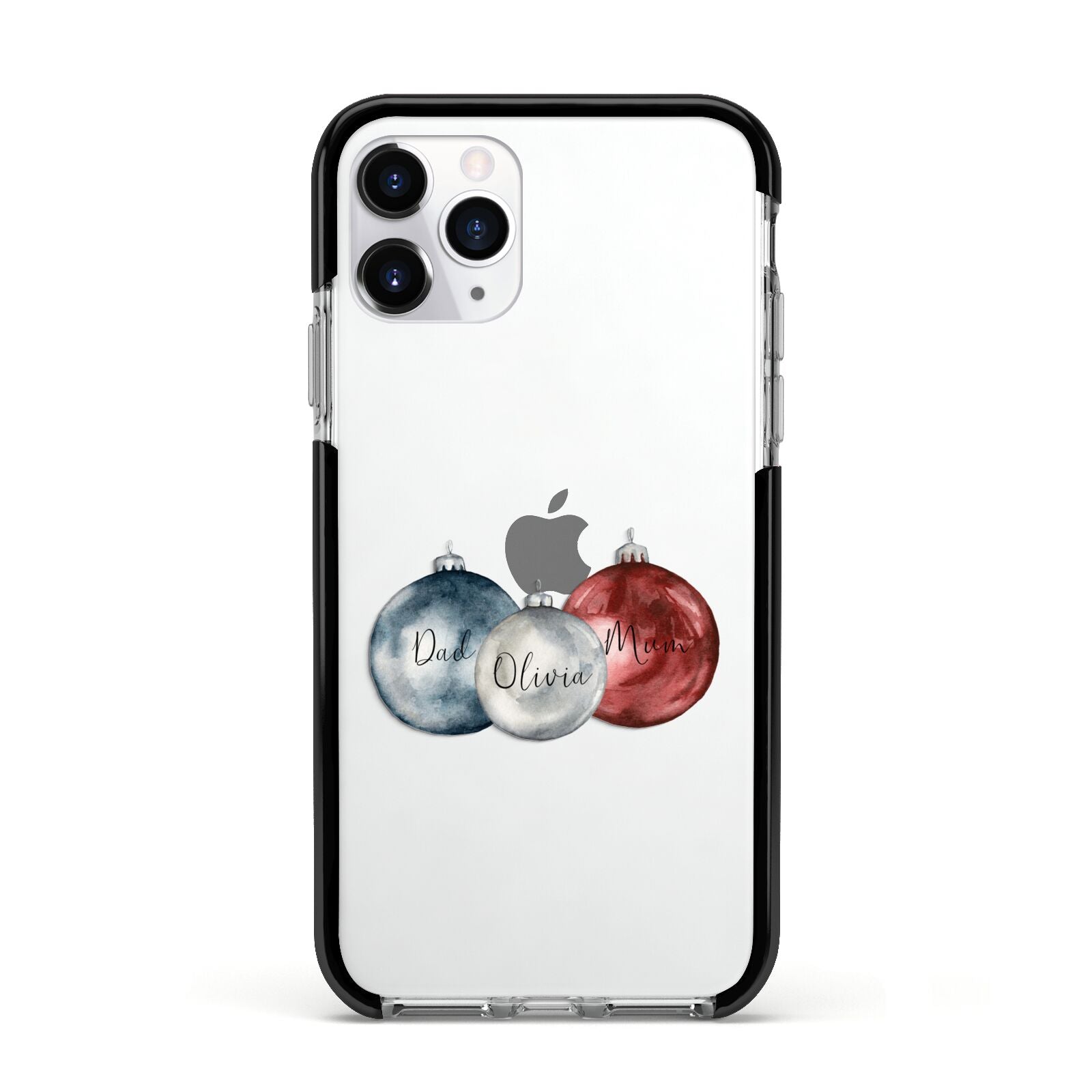 First Christmas Personalised Apple iPhone 11 Pro in Silver with Black Impact Case