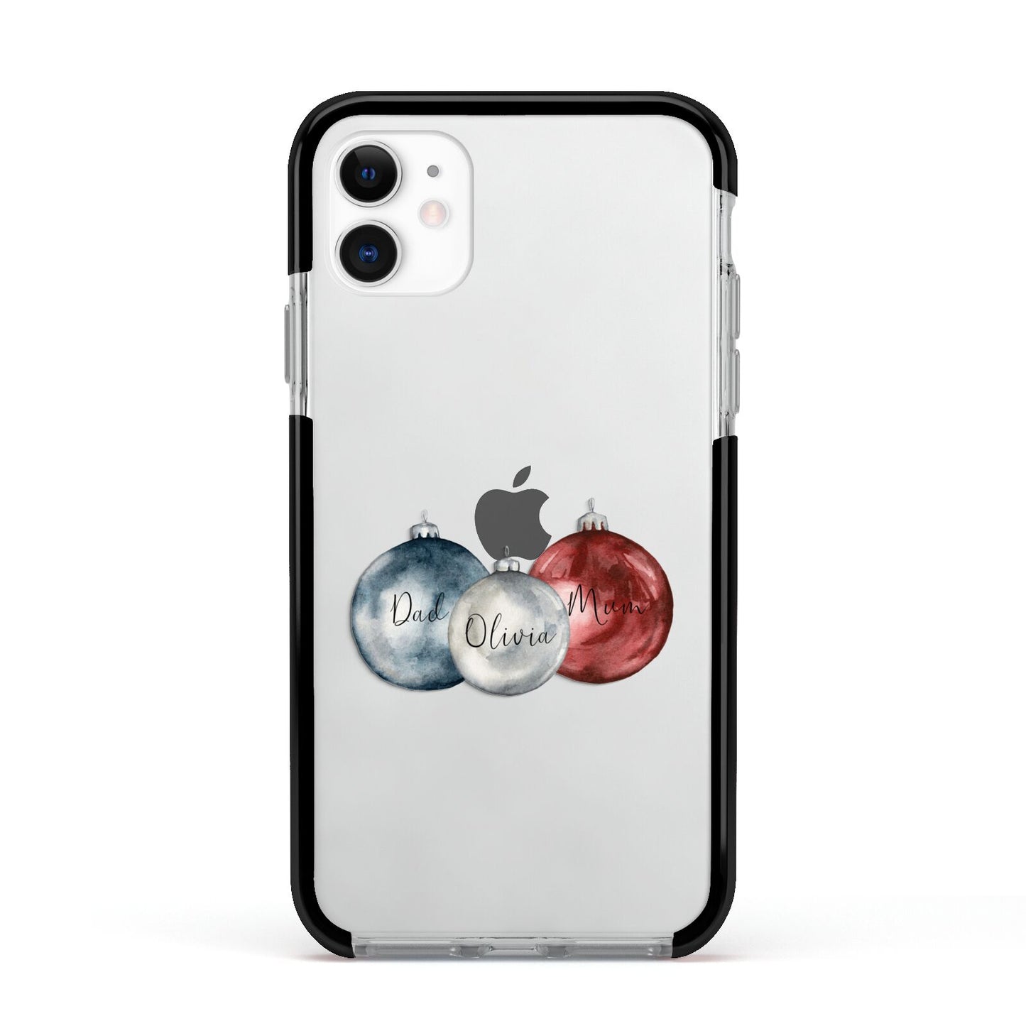 First Christmas Personalised Apple iPhone 11 in White with Black Impact Case