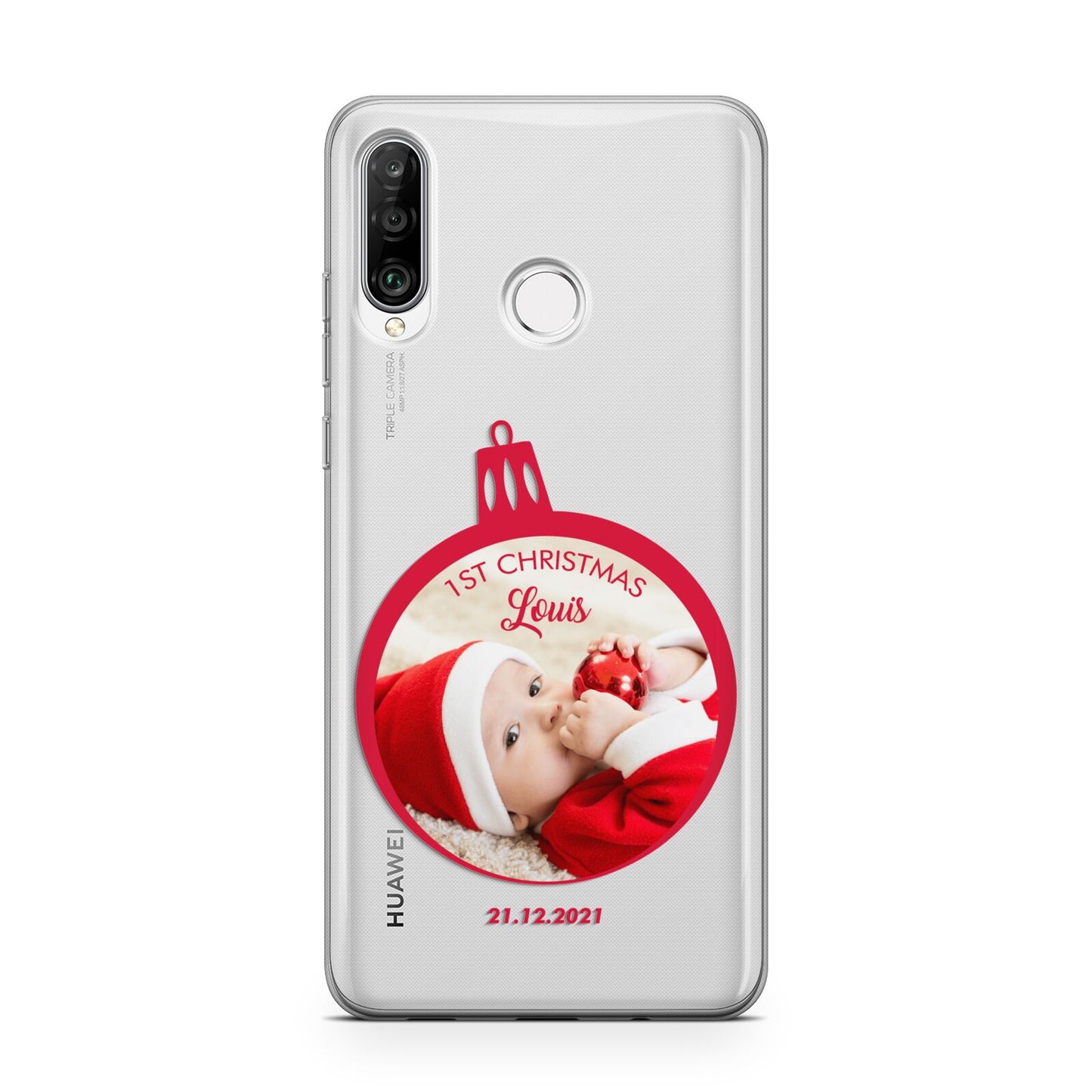 First Christmas Personalised Photo Huawei P30 Lite Phone Case