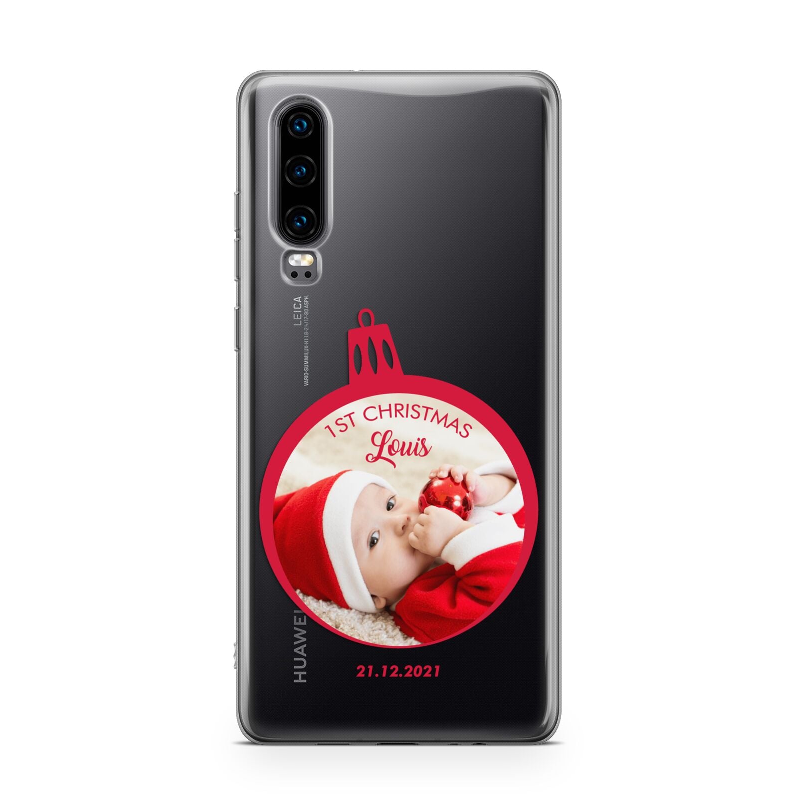 First Christmas Personalised Photo Huawei P30 Phone Case